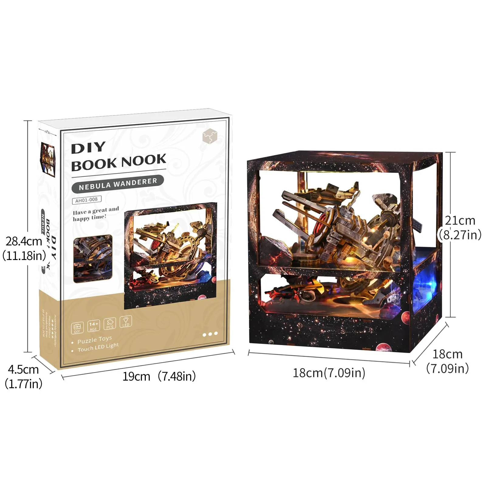 BATTREVO DIY Book Nook Kit Viaggiatore delle Stelle 3D Wooden Puzzle Miniature AH01-008/JHT-DIY-029 - immagine 7