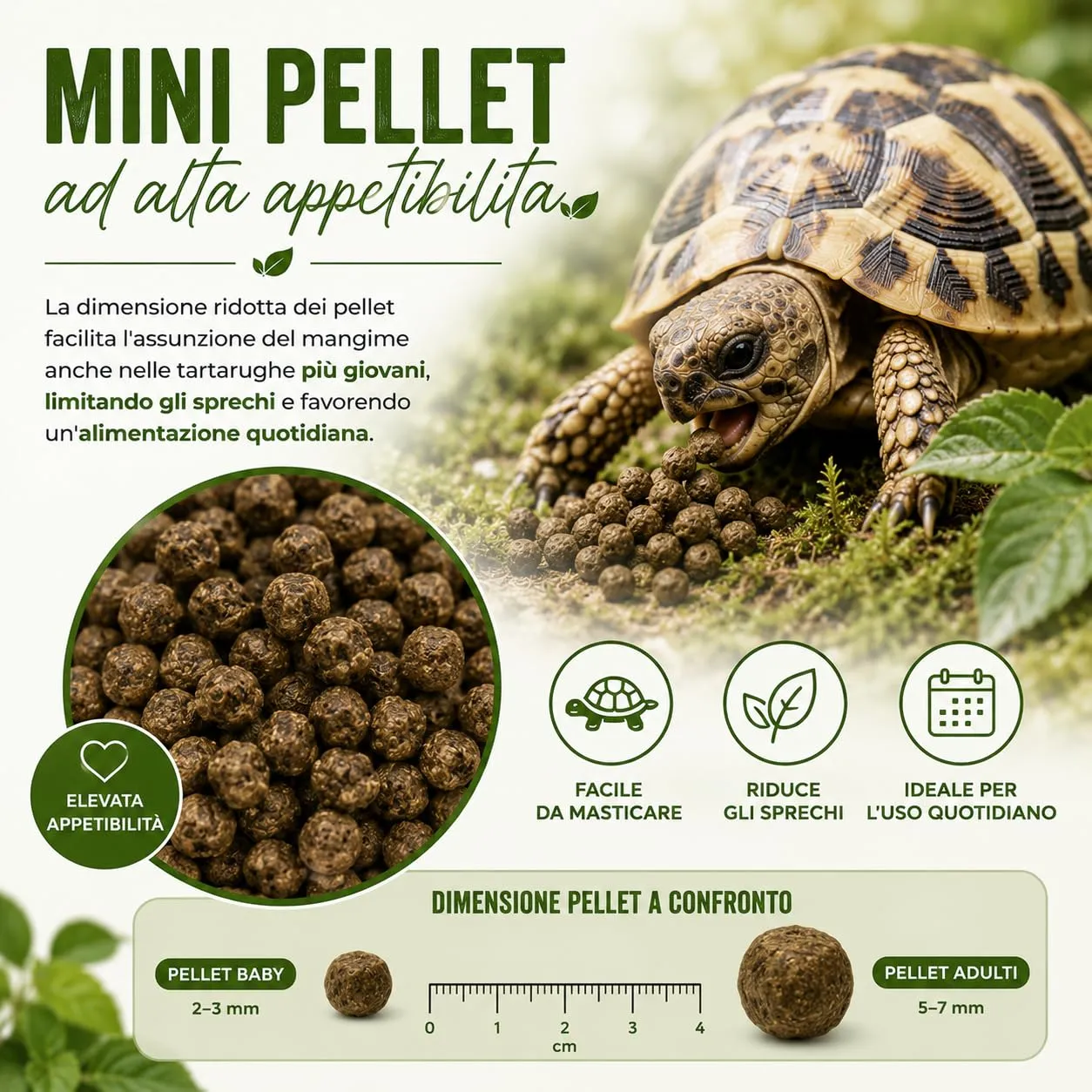 AGRI-CULTURA Mangime per Tartarughe di Terra Baby, Pellet Mini, 500 g - immagine 5