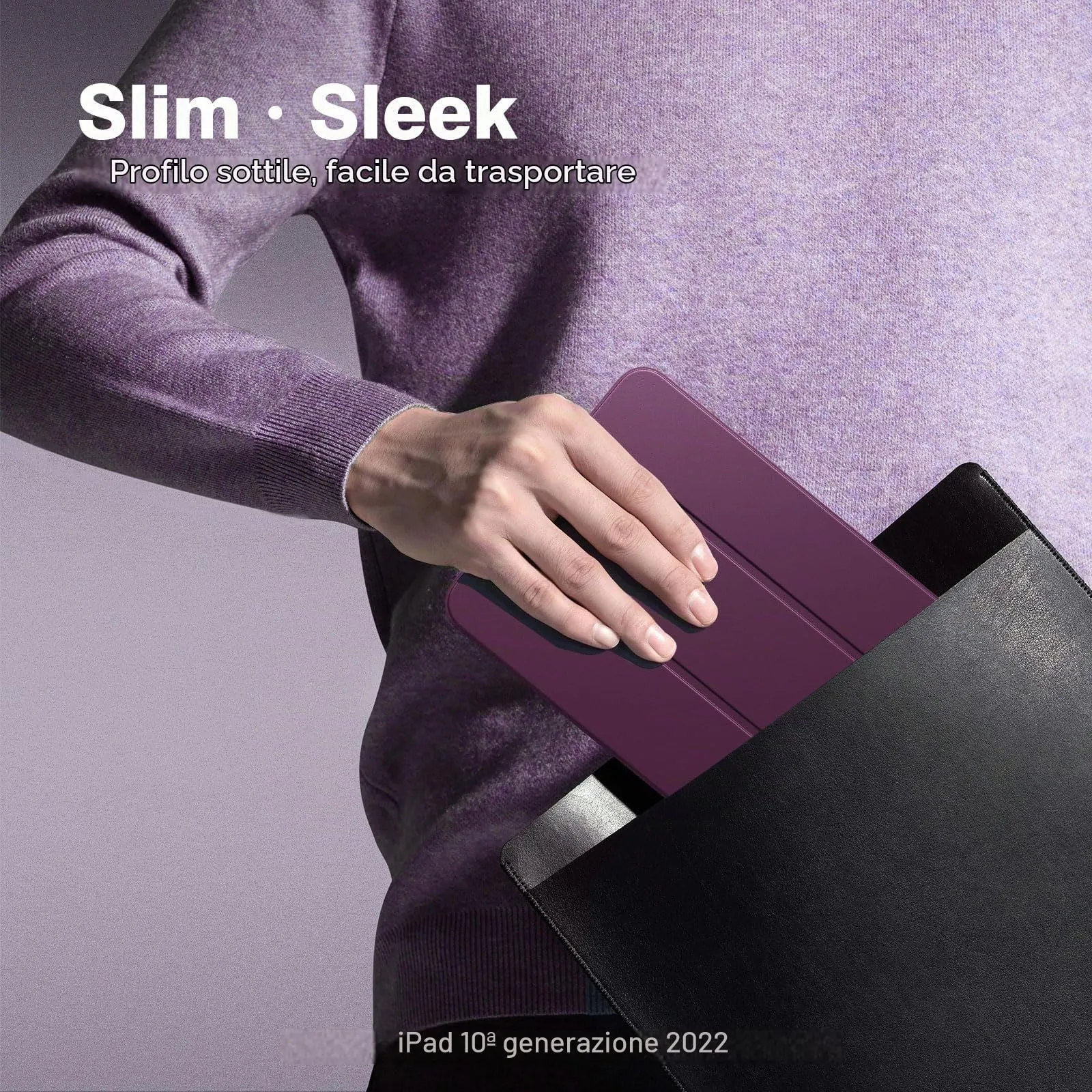 TiMOVO Custodia per iPad 11" (A16) e iPad 10 Generazione 10,9", Viola Scuro - immagine 7