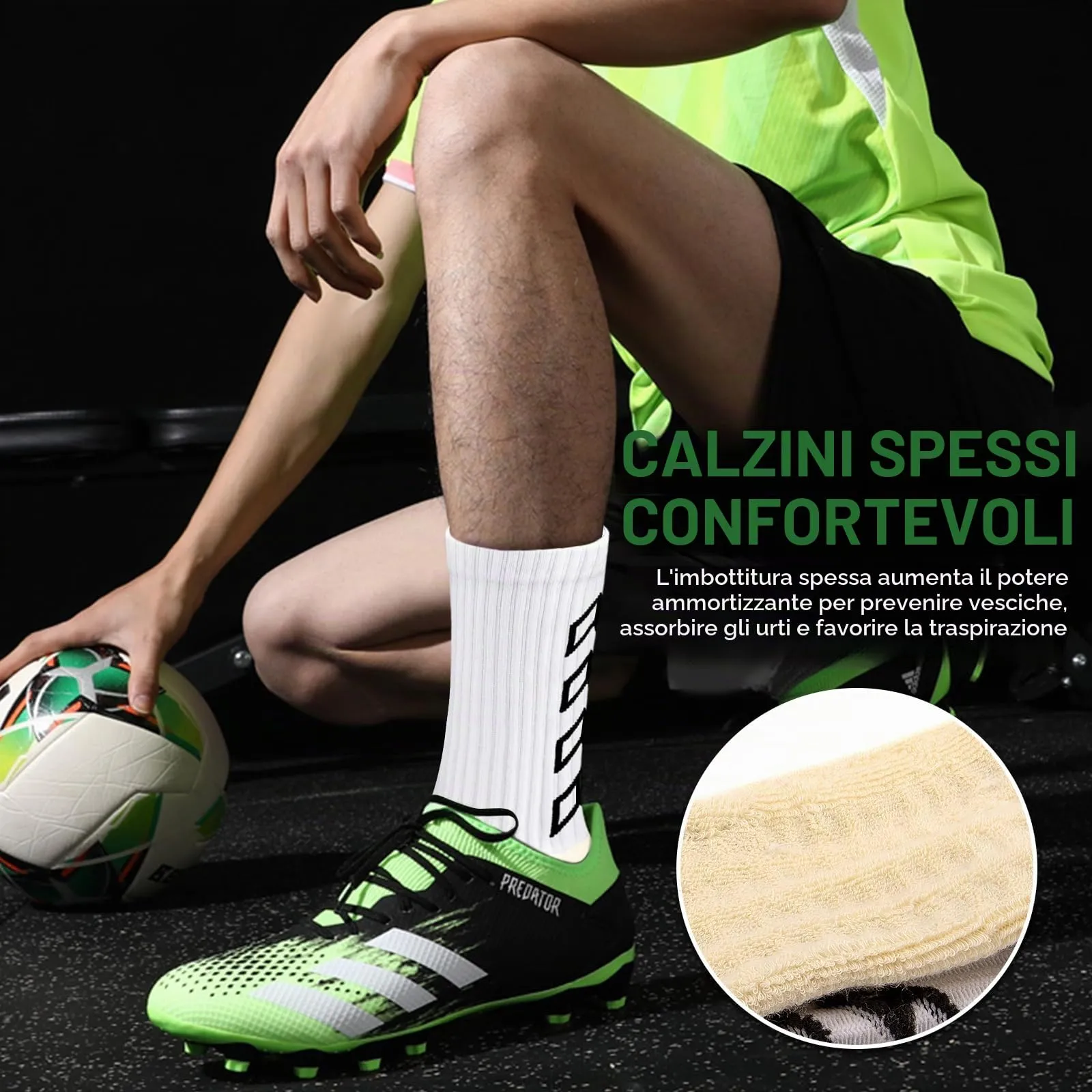 ENONEO Calze Antiscivolo Grip Socks per Calcio e Running Uomo 37-45 - immagine 7