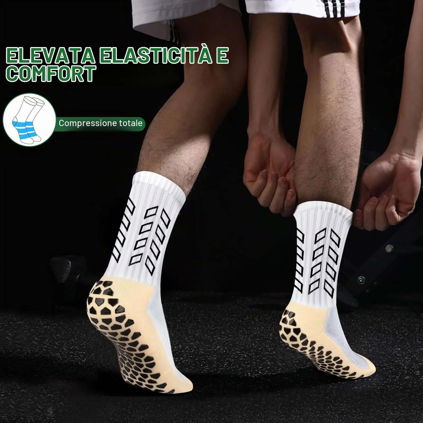 ENONEO Calze Antiscivolo Grip Socks per Calcio e Running Uomo 37-45 - immagine 8