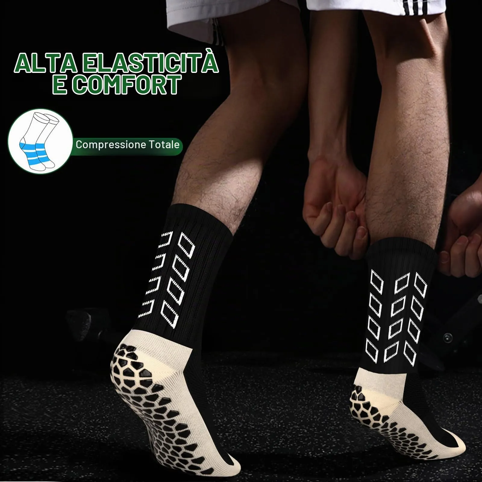 ENONEO Calze Antiscivolo Grip Socks per Calcio e Running Uomo 37-45 - immagine 9