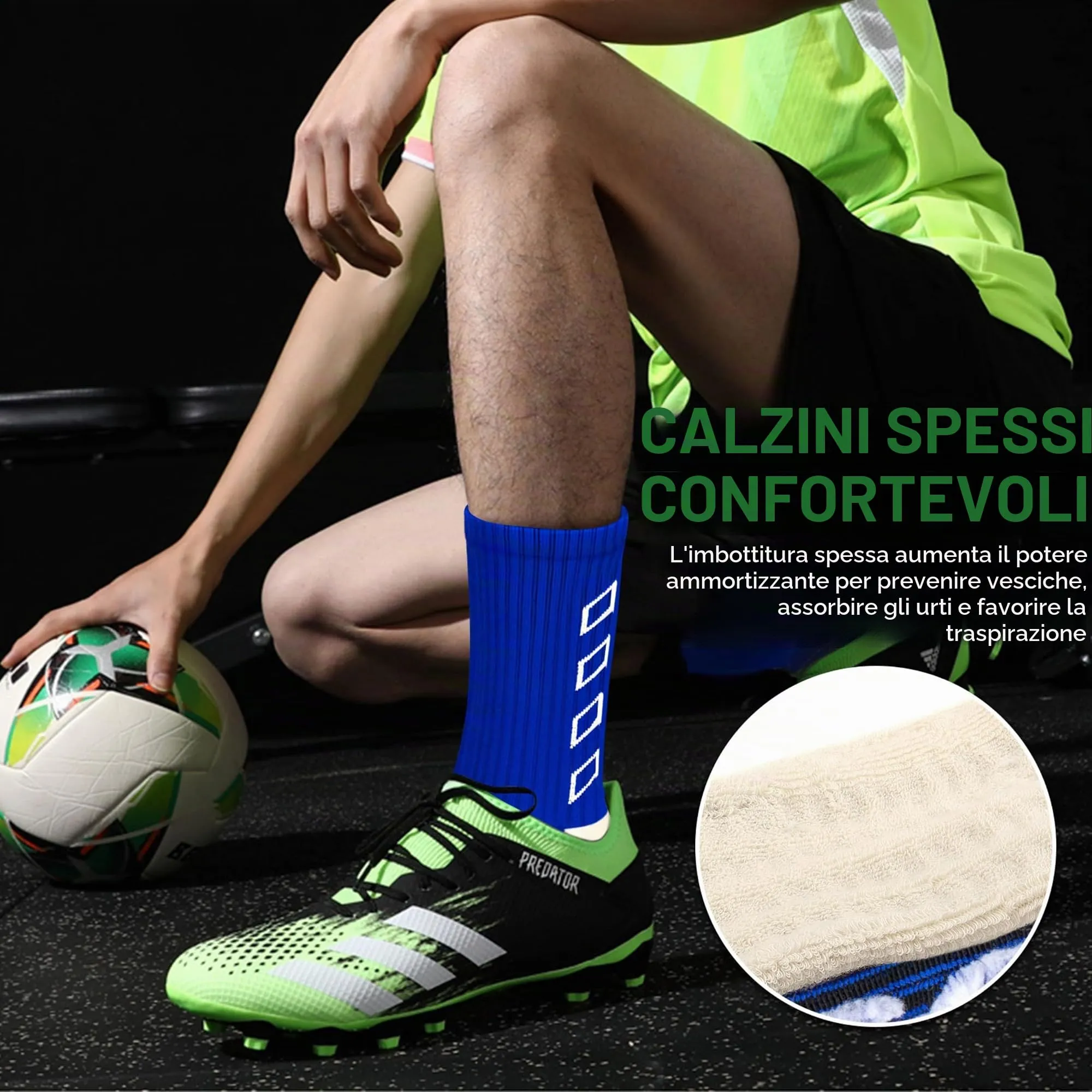 ENONEO Calze Antiscivolo Grip Socks per Calcio e Running Uomo 37-45 - immagine 8