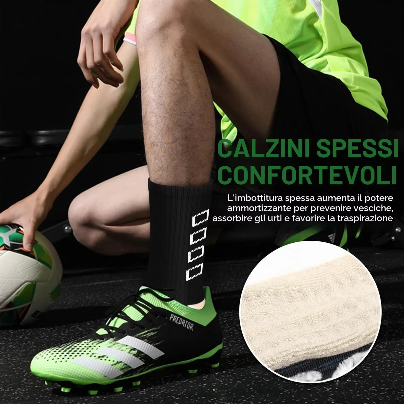 ENONEO Calze Antiscivolo Grip Socks per Calcio e Running Uomo 37-45 - immagine 9