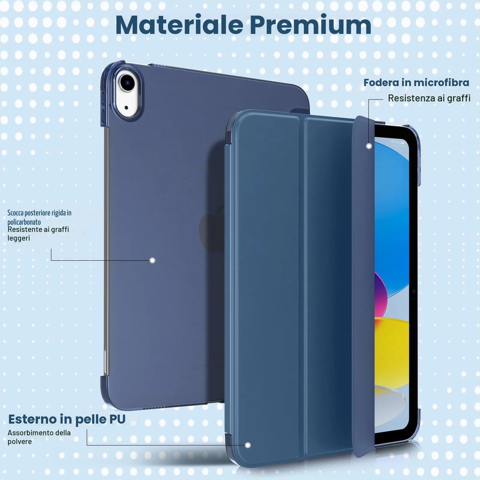 TiMOVO Cover per iPad 11ª Gen 11" (2025) e iPad 10ª Gen 10,9", Blu Mare Scuro - immagine 3