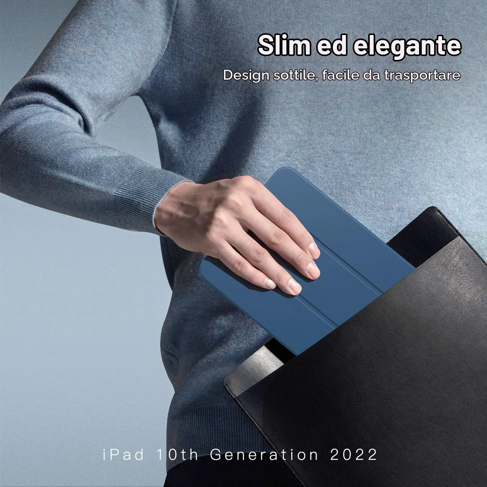 TiMOVO Cover per iPad 11ª Gen 11" (2025) e iPad 10ª Gen 10,9", Blu Mare Scuro - immagine 7
