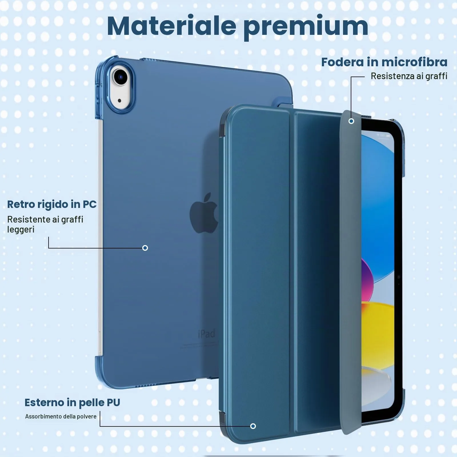 TiMOVO Cover per iPad A16 11" / iPad 10 Gen 10,9", Blu Cobalto - immagine 3