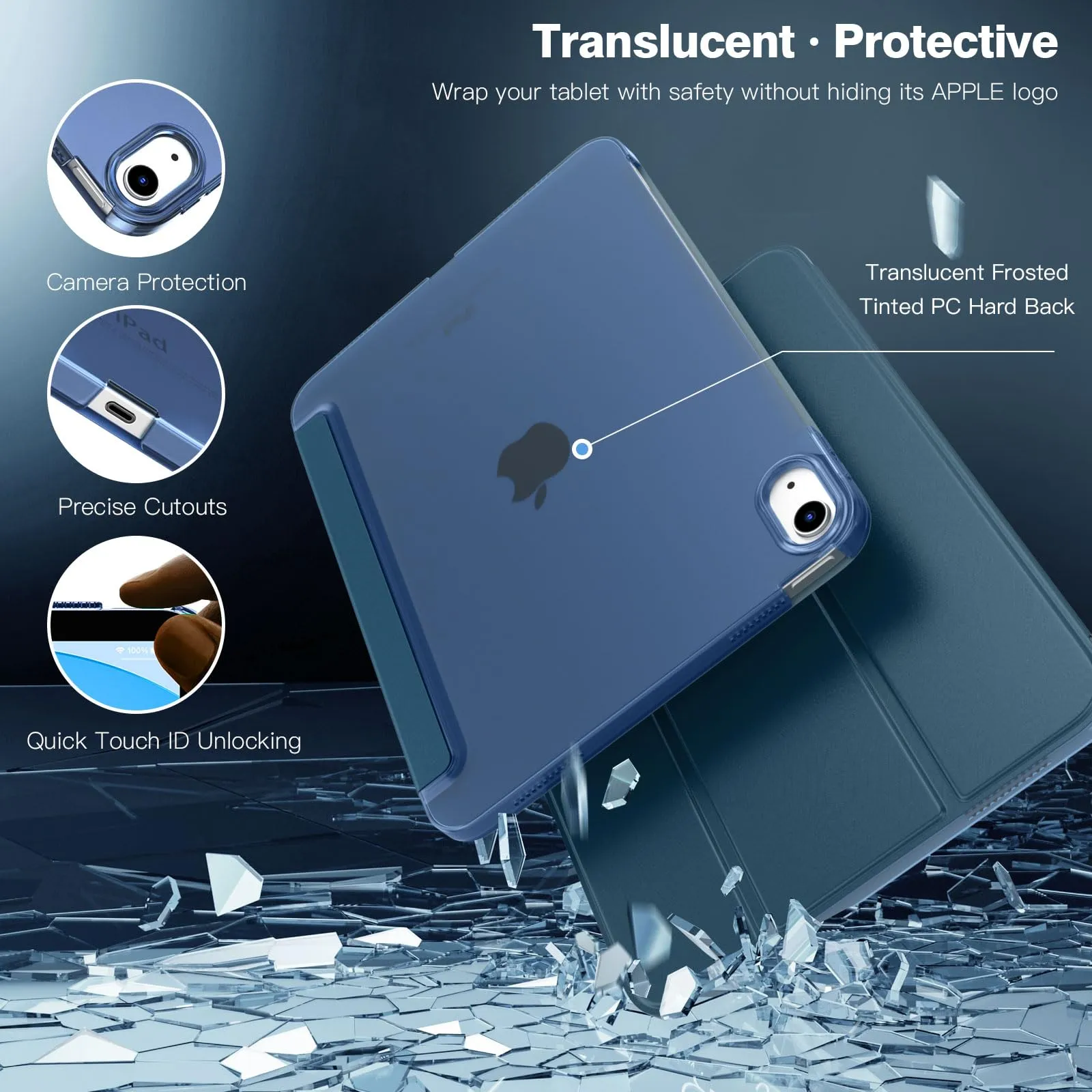 TiMOVO Cover per iPad A16 11" / iPad 10 Gen 10,9", Blu Cobalto - immagine 4