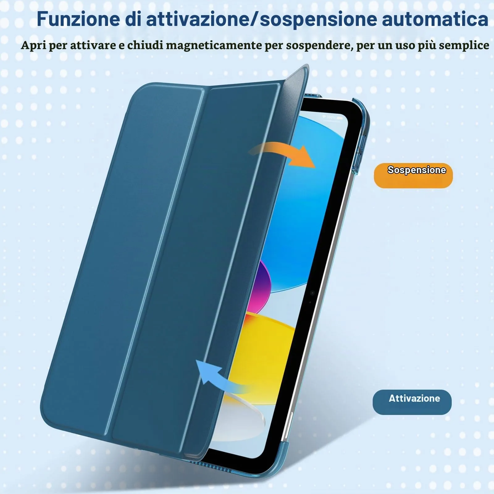 TiMOVO Cover per iPad A16 11" / iPad 10 Gen 10,9", Blu Cobalto - immagine 8