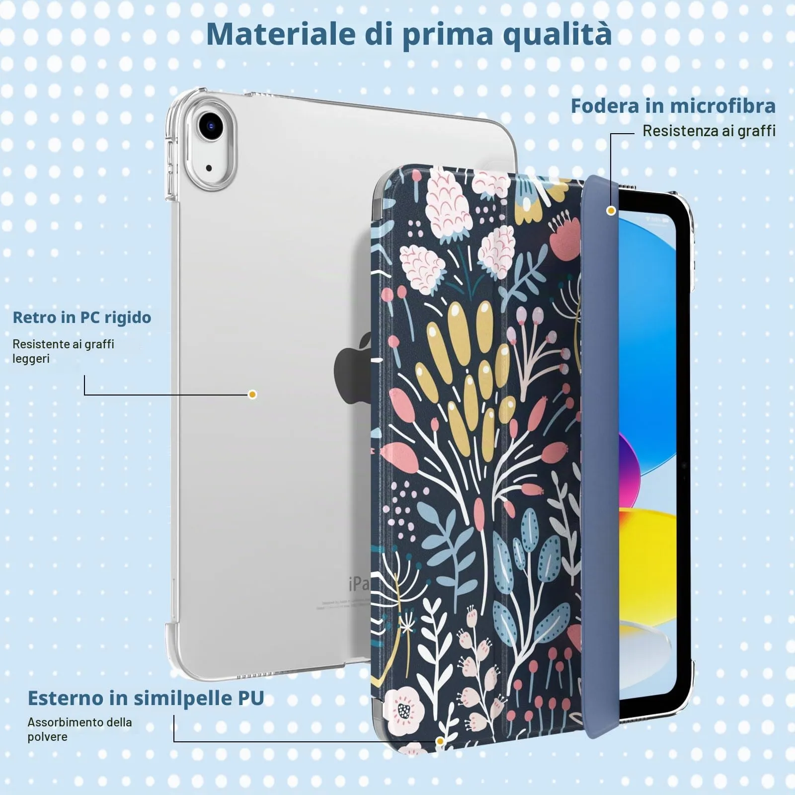 TiMOVO Custodia per iPad 11" (A16) e iPad 10 Gen 10,9", Fiore Colorato - immagine 3