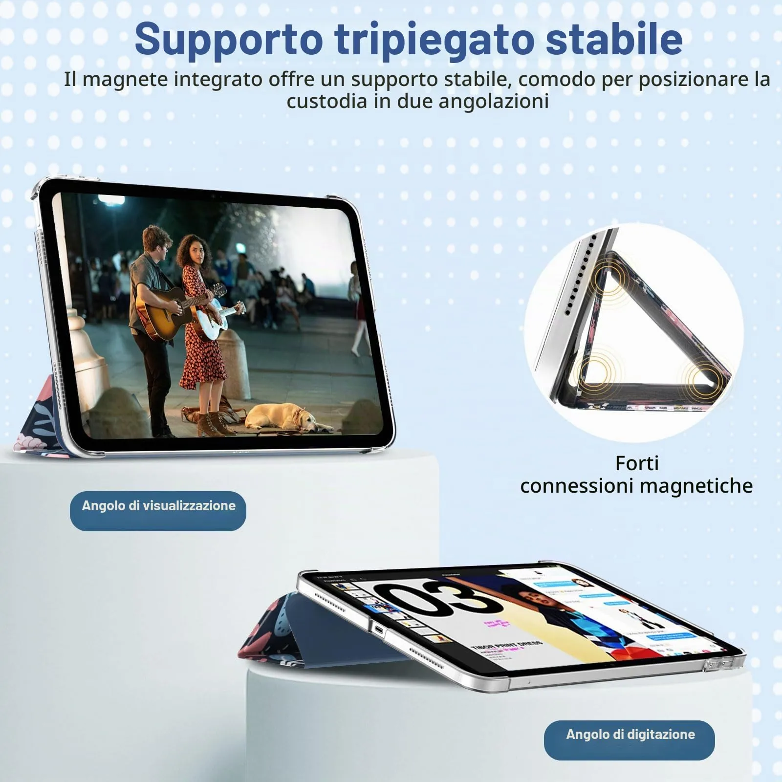 TiMOVO Custodia per iPad 11" (A16) e iPad 10 Gen 10,9", Fiore Colorato - immagine 4