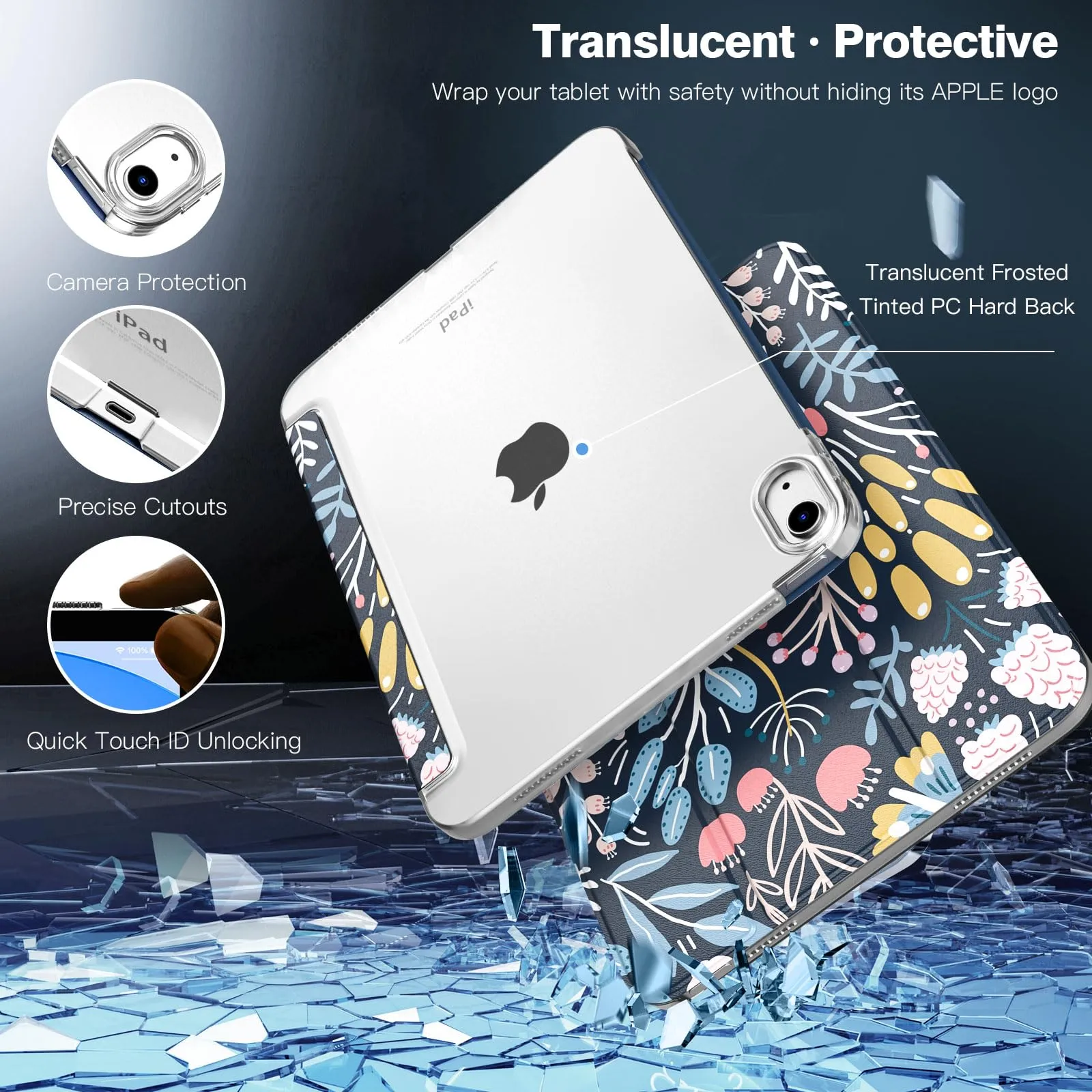 TiMOVO Custodia per iPad 11" (A16) e iPad 10 Gen 10,9", Fiore Colorato - immagine 5