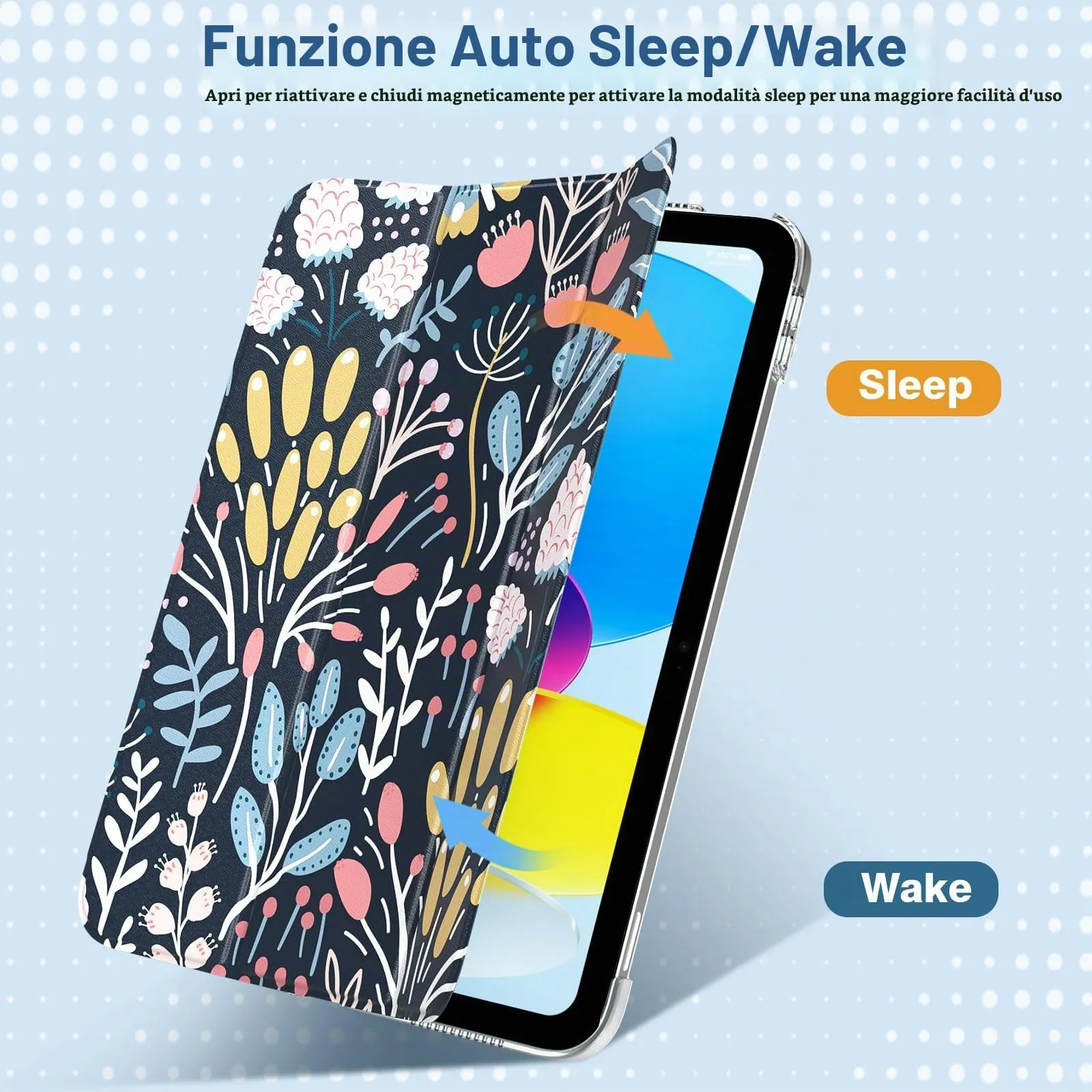 TiMOVO Custodia per iPad 11" (A16) e iPad 10 Gen 10,9", Fiore Colorato - immagine 8