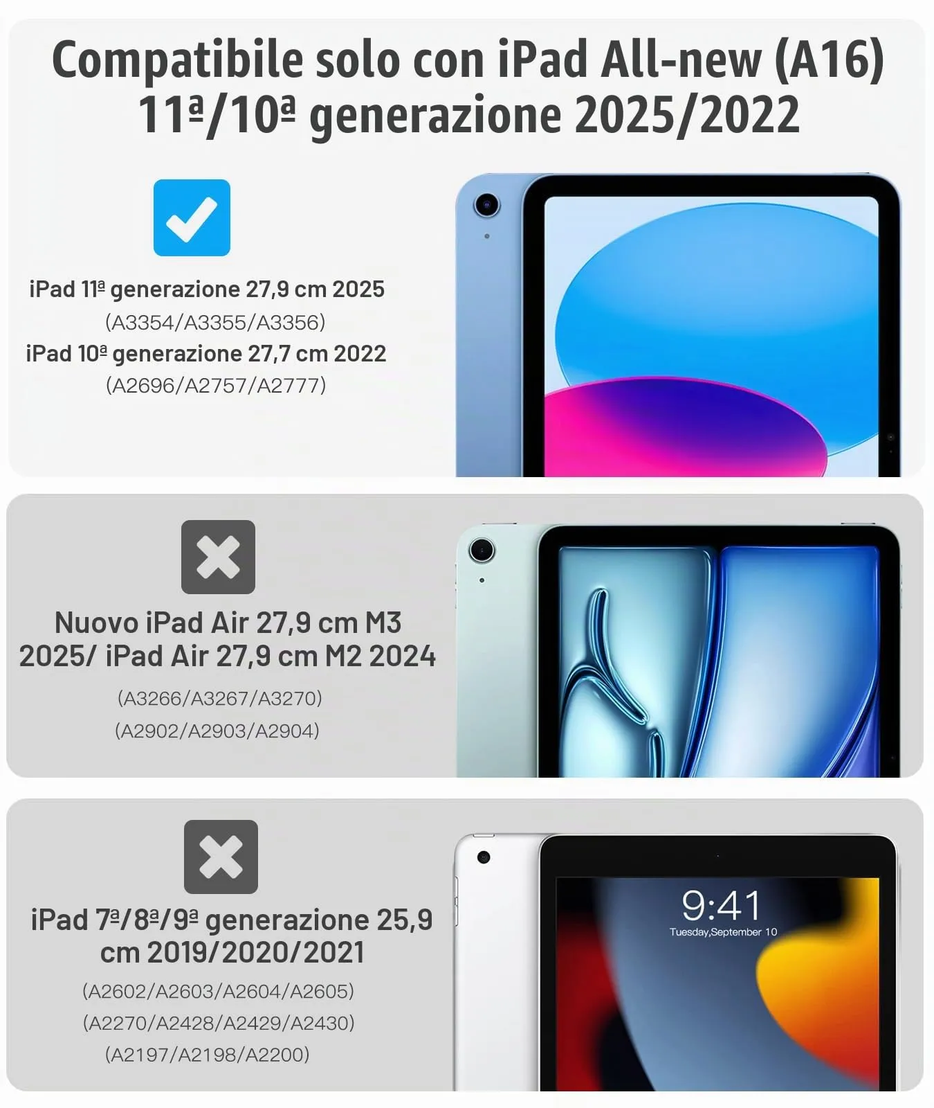 TiMOVO Custodia per iPad 11" (A16) / iPad 10 Gen 10,9", Grigio Metalizzato - immagine 2