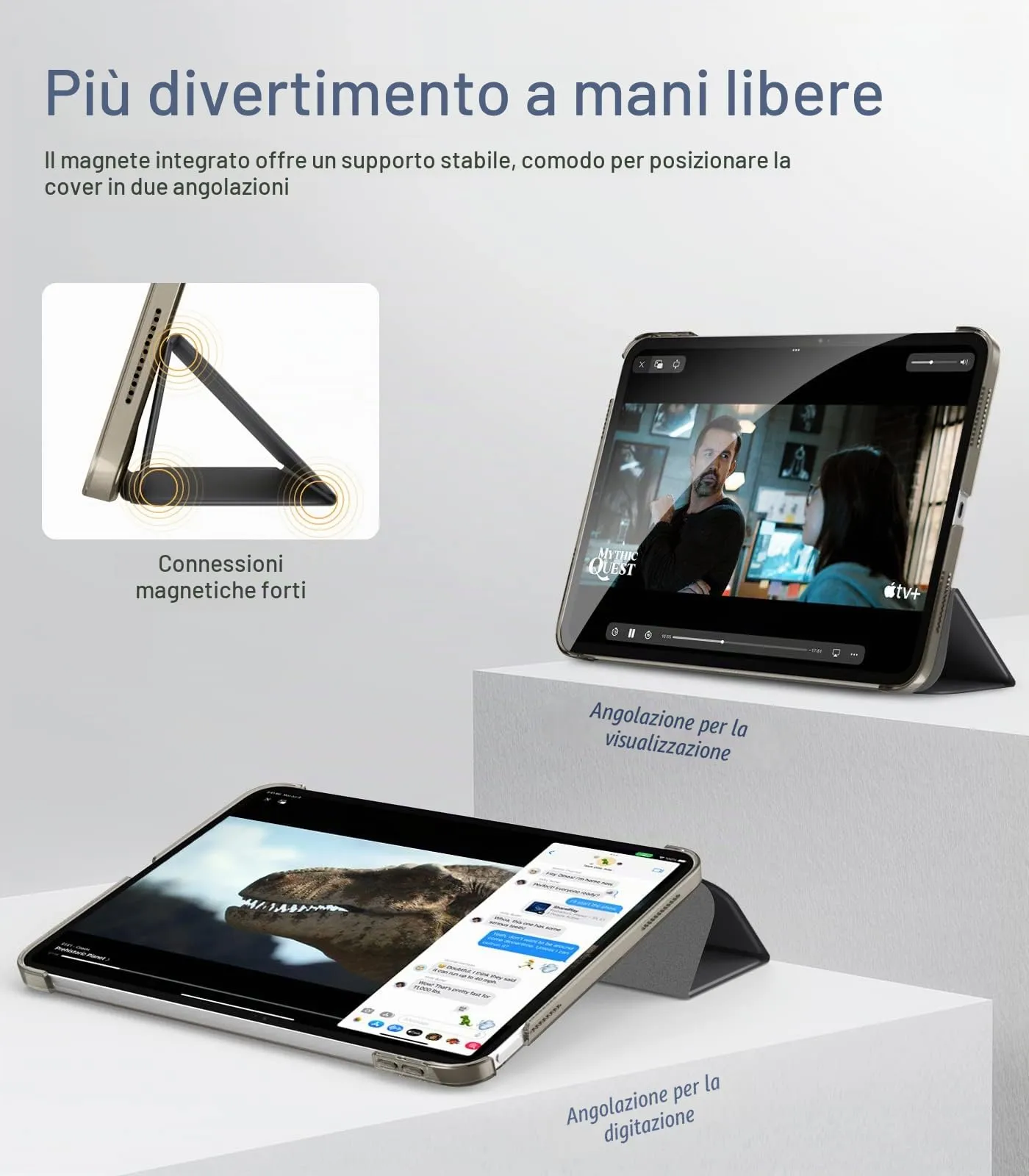 TiMOVO Custodia per iPad 11" (A16) / iPad 10 Gen 10,9", Grigio Metalizzato - immagine 4