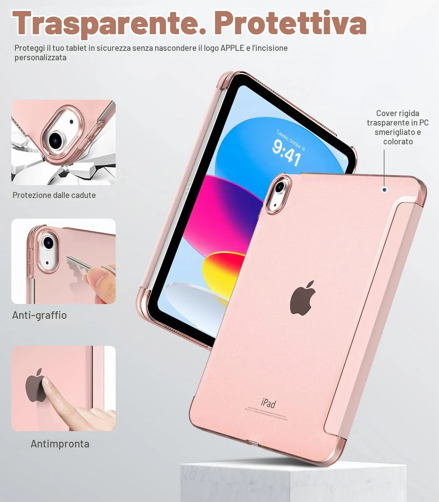 TiMOVO Custodia per iPad 11ª Generazione 11" / iPad 10ª Generazione 10,9", Oro Rosa - immagine 3