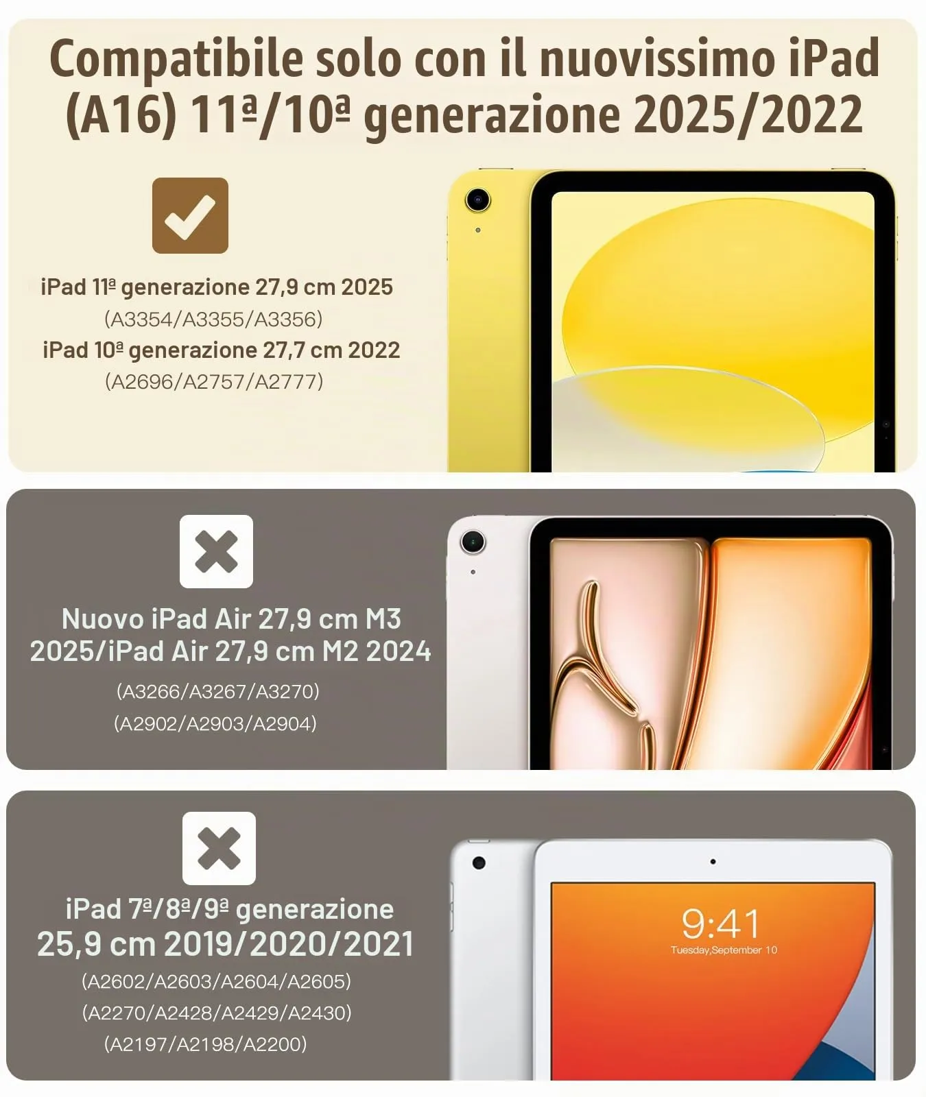 TiMOVO Cover per iPad 11" (A16) e iPad 10 Gen 10,9", Giallo Chiaro - immagine 2