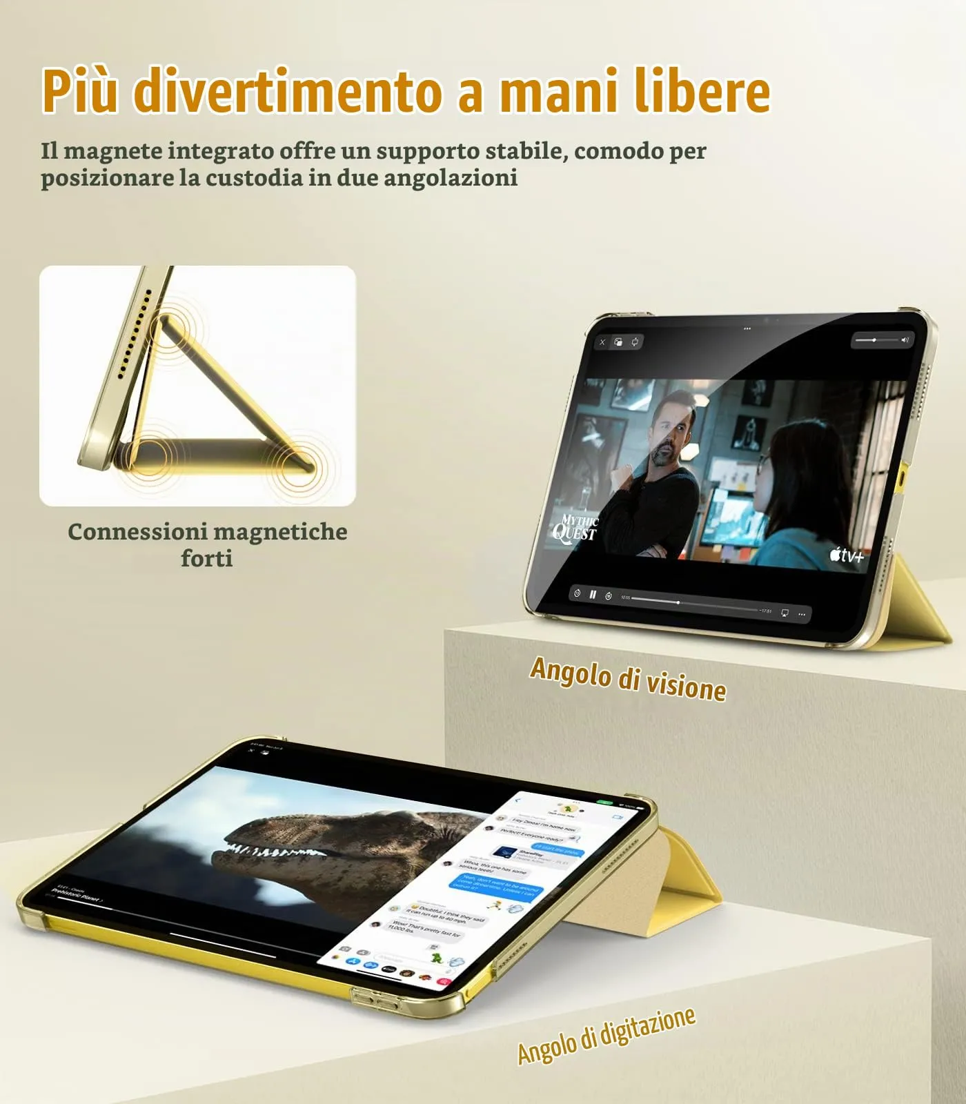 TiMOVO Cover per iPad 11" (A16) e iPad 10 Gen 10,9", Giallo Chiaro - immagine 4