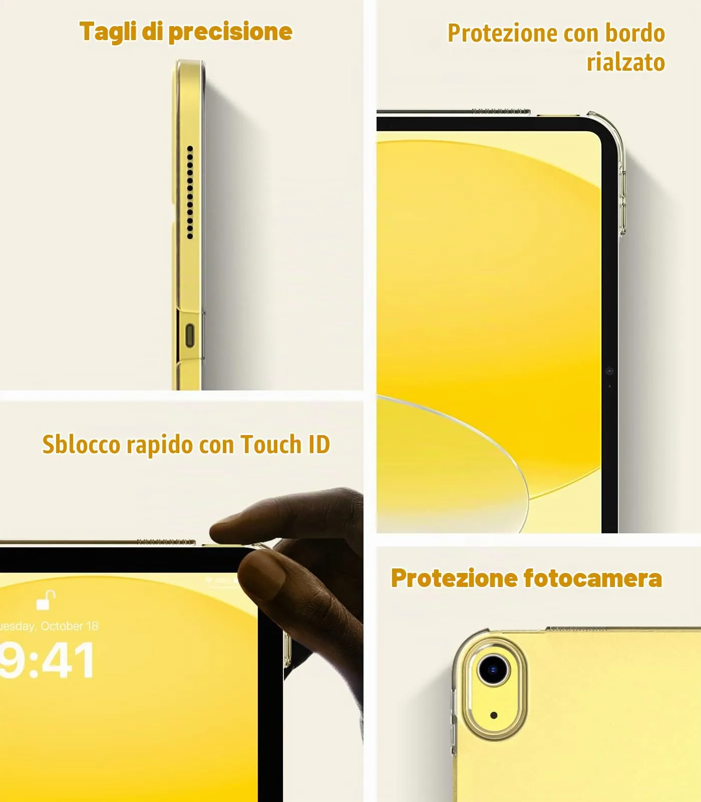 TiMOVO Cover per iPad 11" (A16) e iPad 10 Gen 10,9", Giallo Chiaro - immagine 6