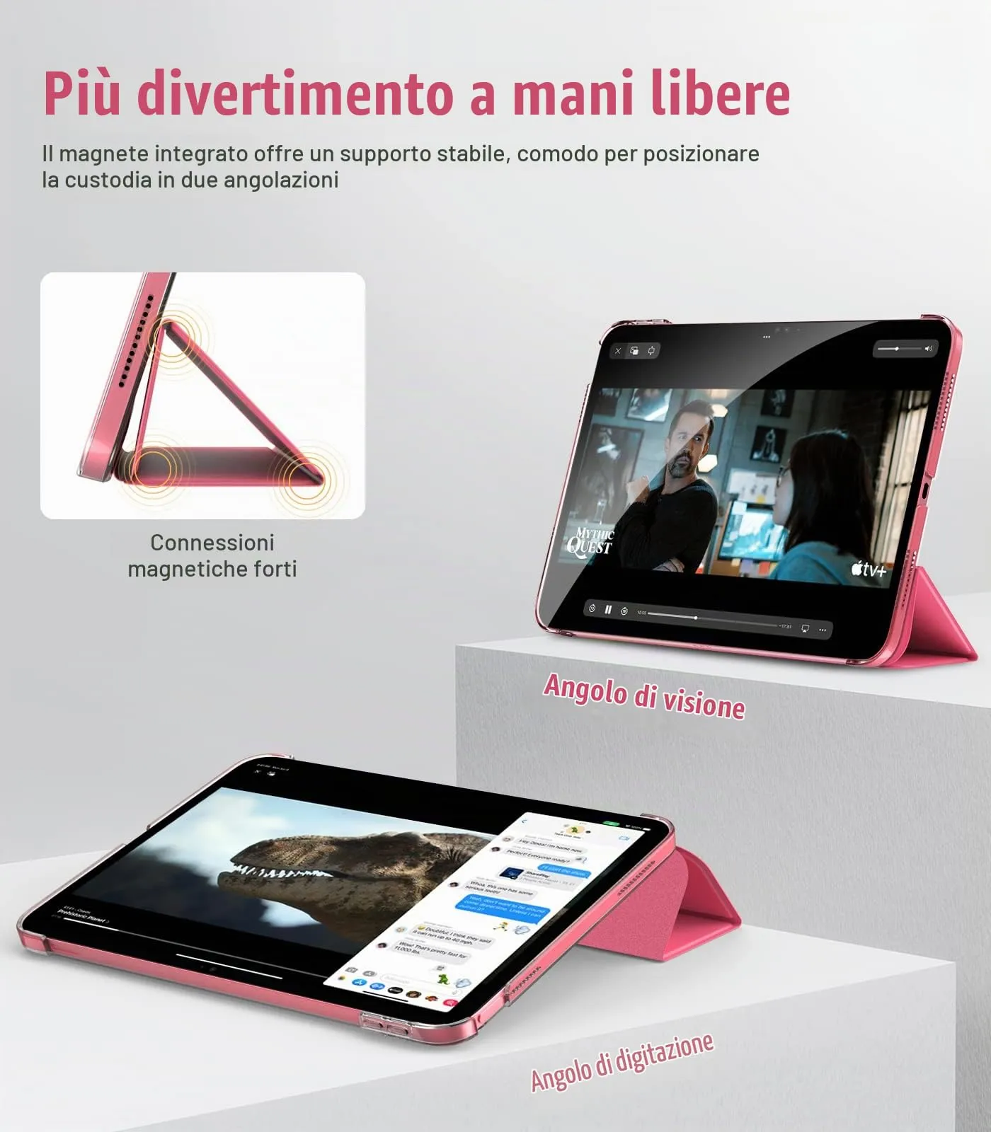 TiMOVO Cover per iPad 11" (A16) e iPad 10 Gen 10,9", Anguria Rossa - immagine 3
