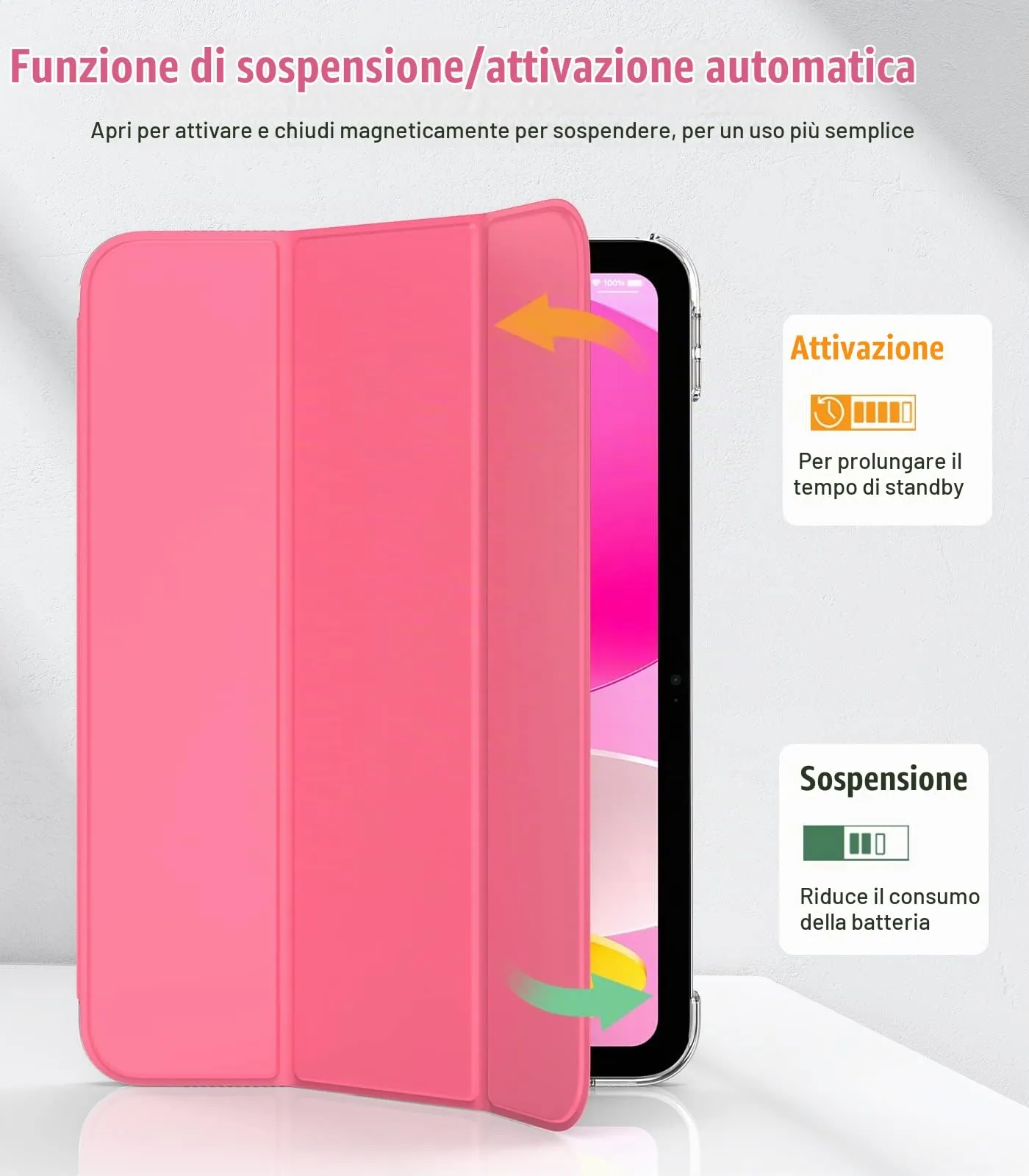 TiMOVO Cover per iPad 11" (A16) e iPad 10 Gen 10,9", Anguria Rossa - immagine 4