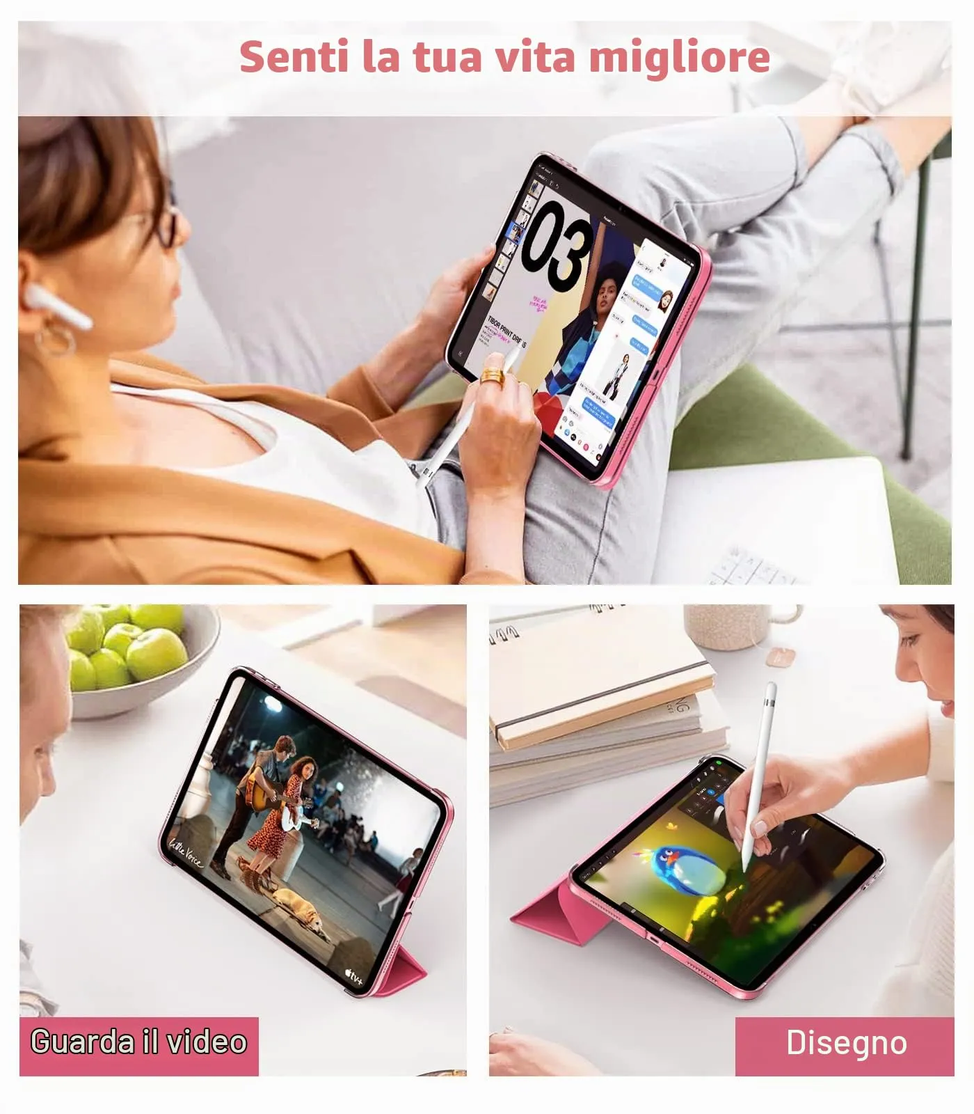 TiMOVO Cover per iPad 11" (A16) e iPad 10 Gen 10,9", Anguria Rossa - immagine 6