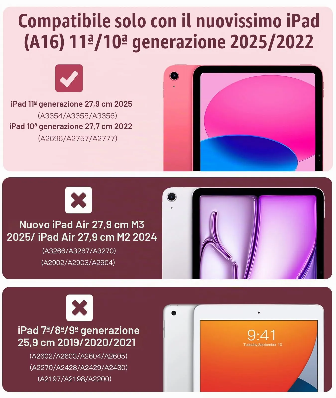 TiMOVO Cover per iPad 11" (A16) e iPad 10 Gen 10,9", Arcobaleno - immagine 2