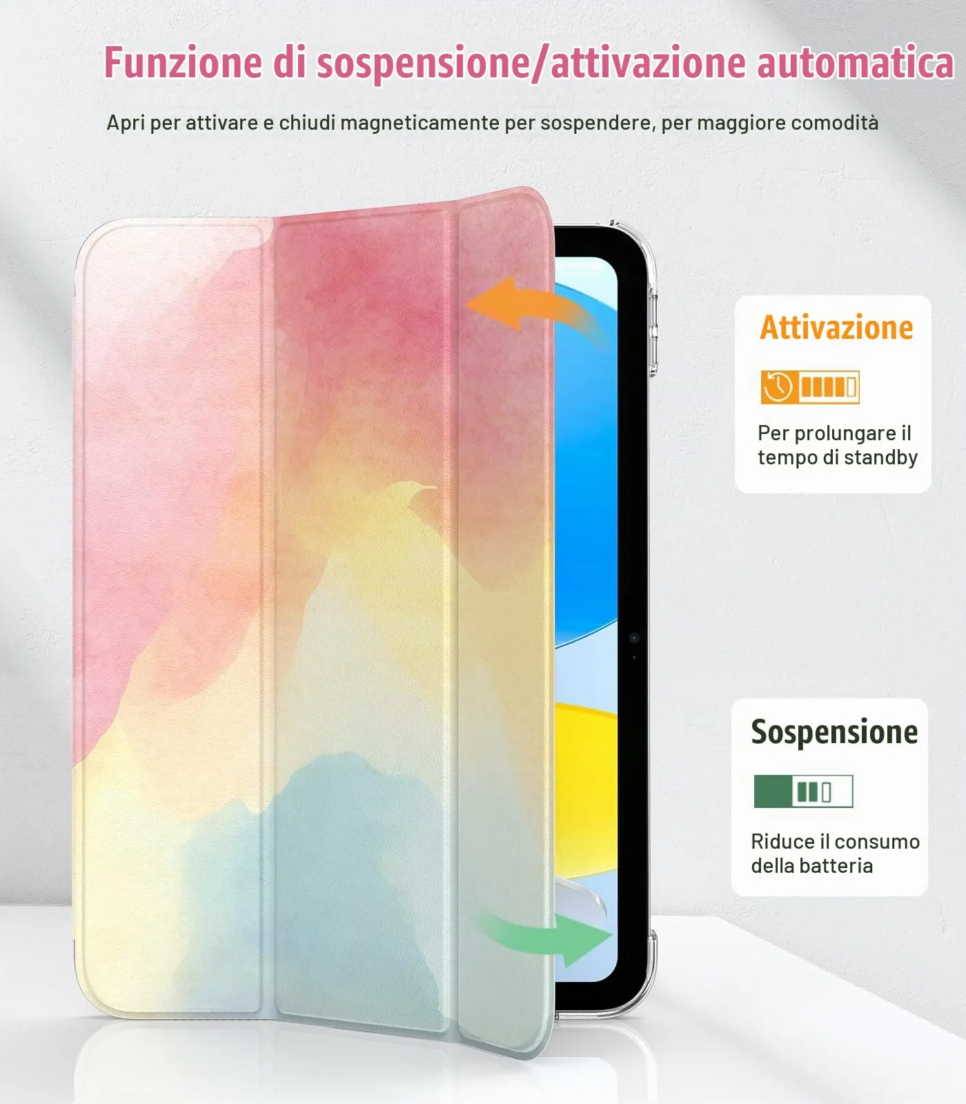 TiMOVO Cover per iPad 11" (A16) e iPad 10 Gen 10,9", Arcobaleno - immagine 5