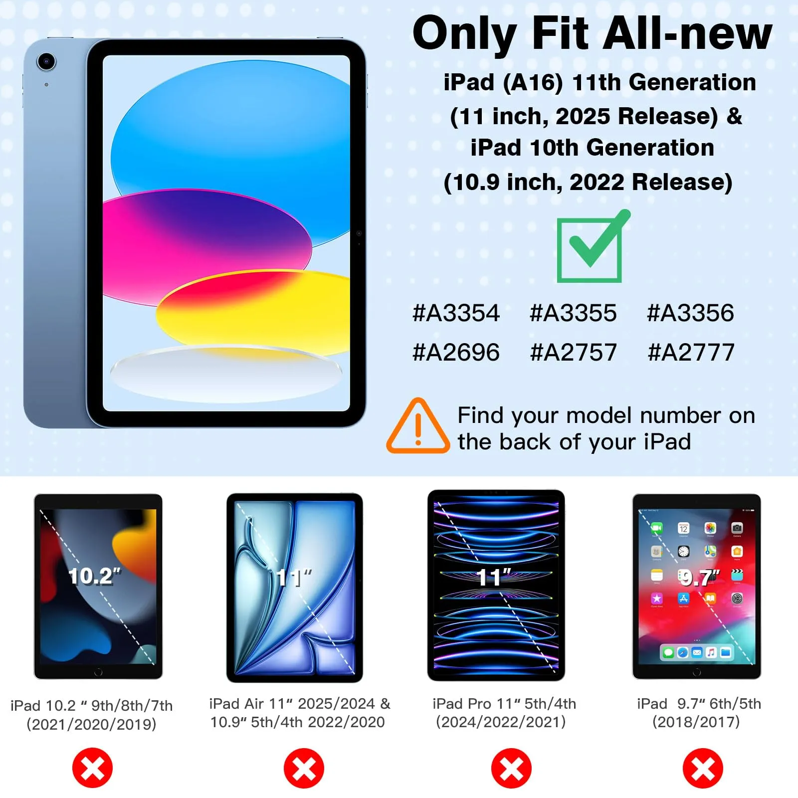 TiMOVO Custodia per iPad 11ª Gen 11" (2025) / iPad 10ª Gen 10,9" (2022), Azzurro Cielo - immagine 2