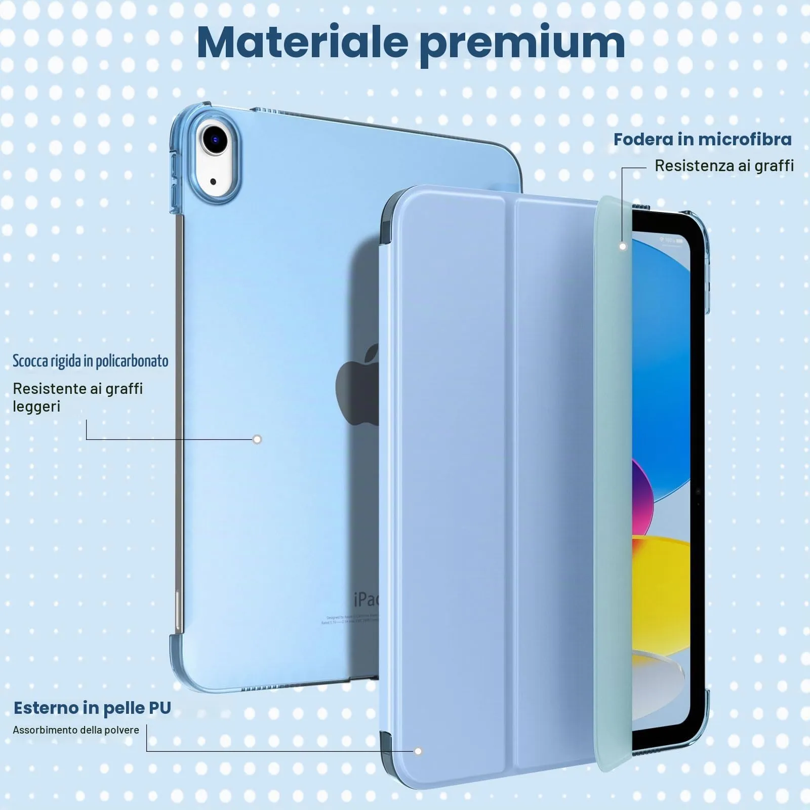 TiMOVO Custodia per iPad 11ª Gen 11" (2025) / iPad 10ª Gen 10,9" (2022), Azzurro Cielo - immagine 3