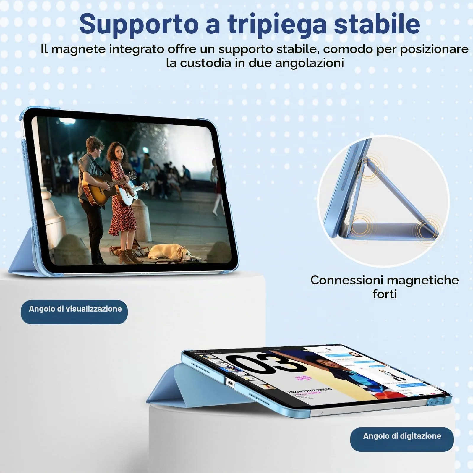 TiMOVO Custodia per iPad 11ª Gen 11" (2025) / iPad 10ª Gen 10,9" (2022), Azzurro Cielo - immagine 5