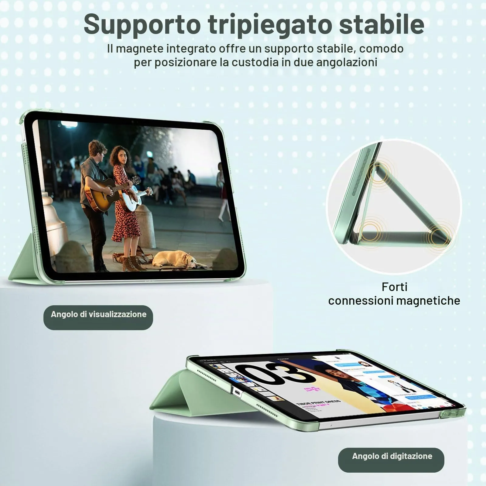 TiMOVO Cover per iPad 11" (A16) e iPad 10 Gen 10,9", Verde - immagine 4