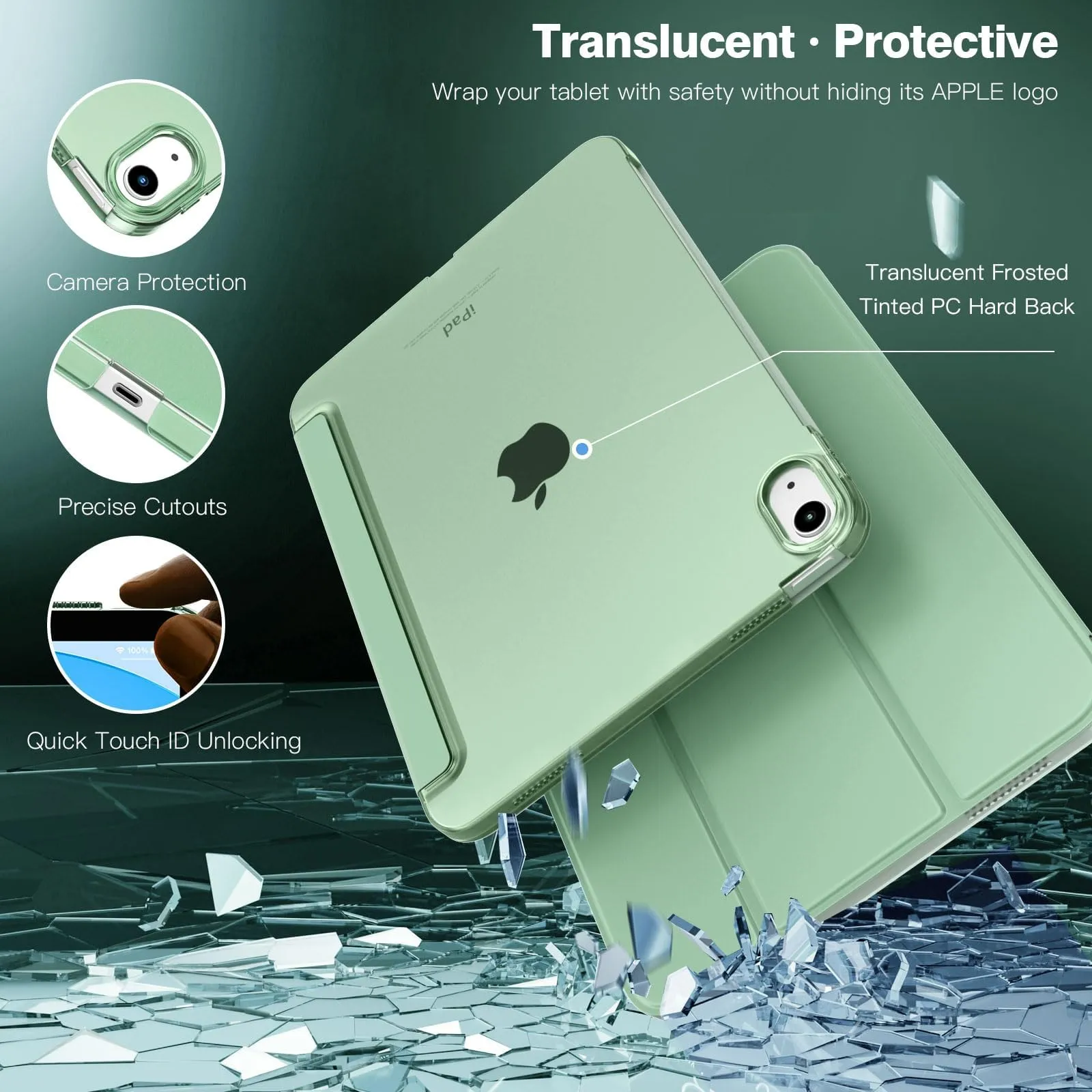 TiMOVO Cover per iPad 11" (A16) e iPad 10 Gen 10,9", Verde - immagine 5