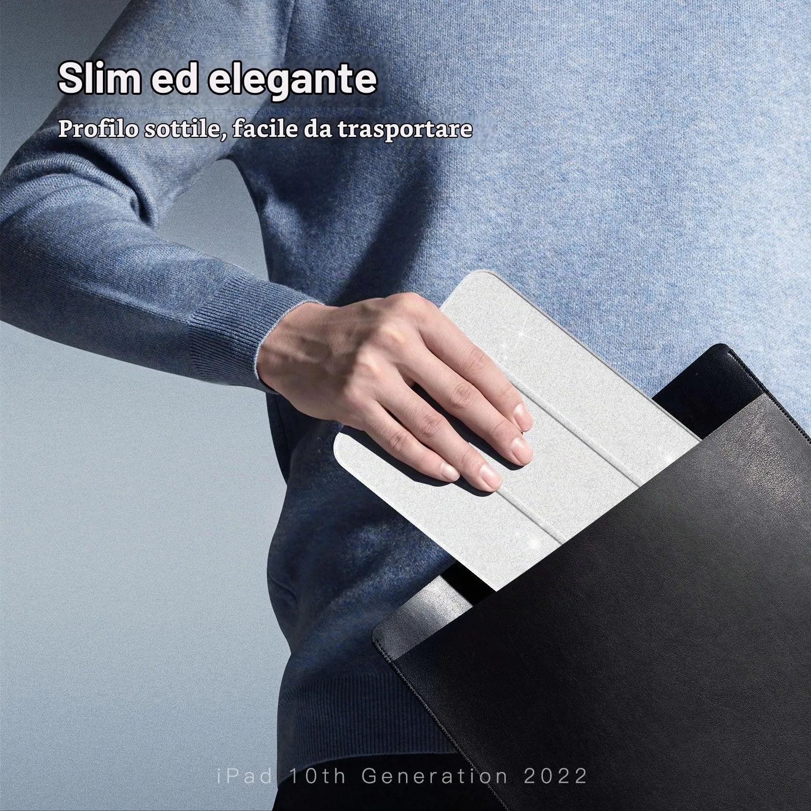 TiMOVO Cover per iPad 11ª Generazione 11" e iPad 10ª Generazione 10,9", Glitter Bianco - immagine 6