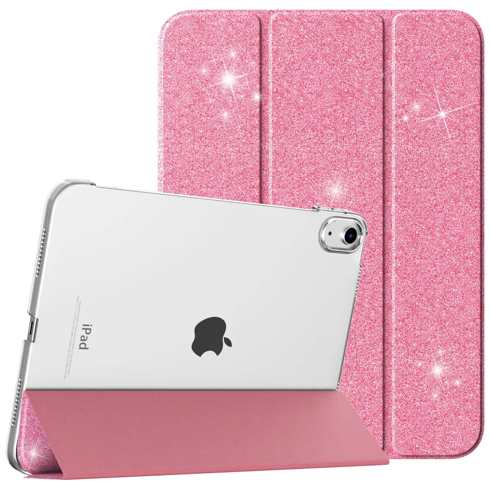 TiMOVO Cover per iPad 11" (A16) e iPad 10 Generazione 10,9", Rosso con Glitter - immagine 1