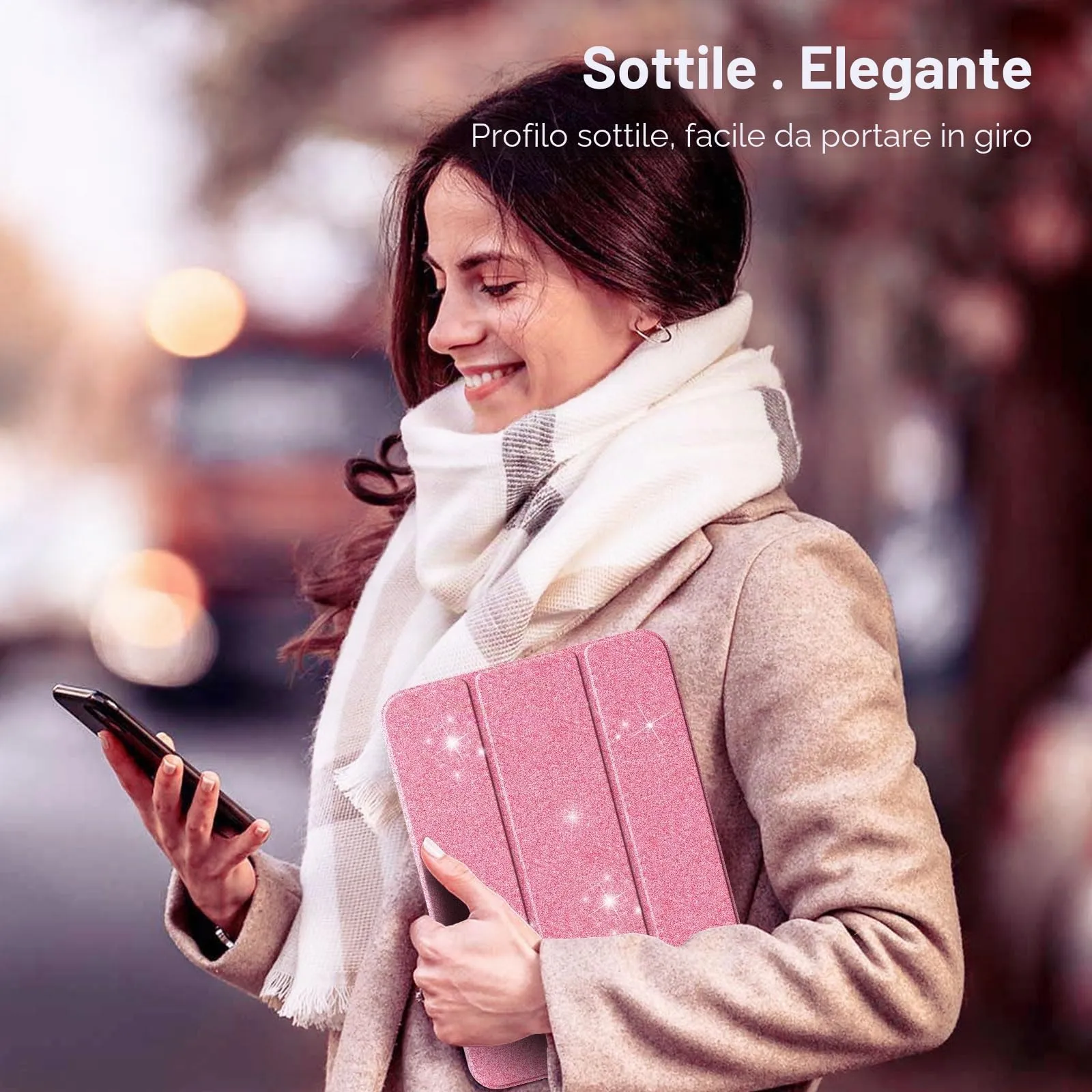 TiMOVO Cover per iPad 11" (A16) e iPad 10 Generazione 10,9", Rosso con Glitter - immagine 6