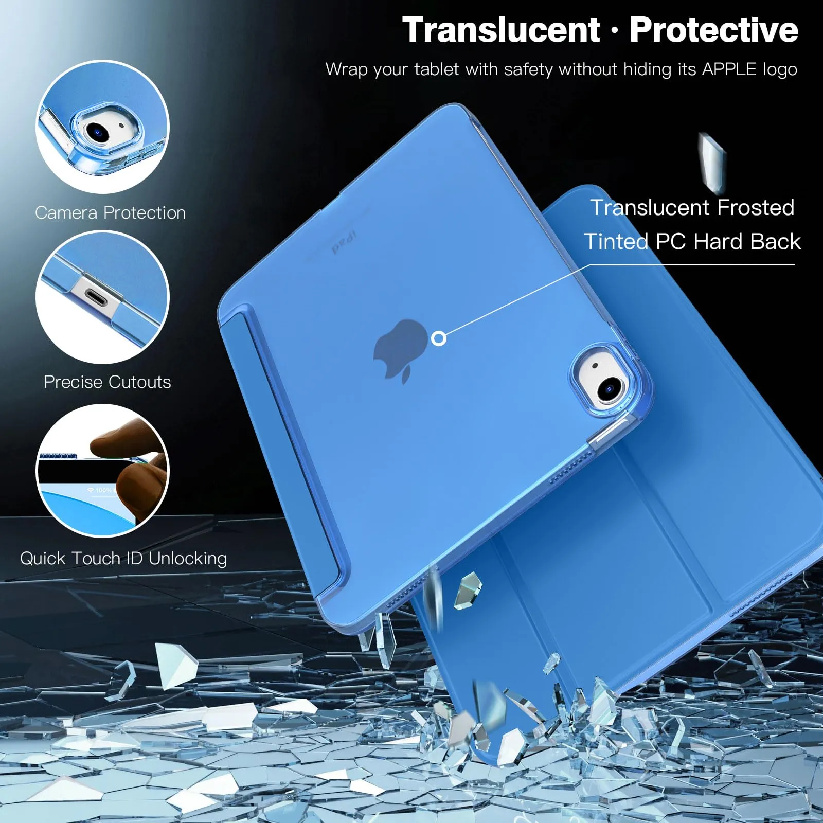 TiMOVO Cover per iPad 11ª Gen 11" (2025) e iPad 10ª Gen 10,9" (2022), Onda Blu - immagine 4