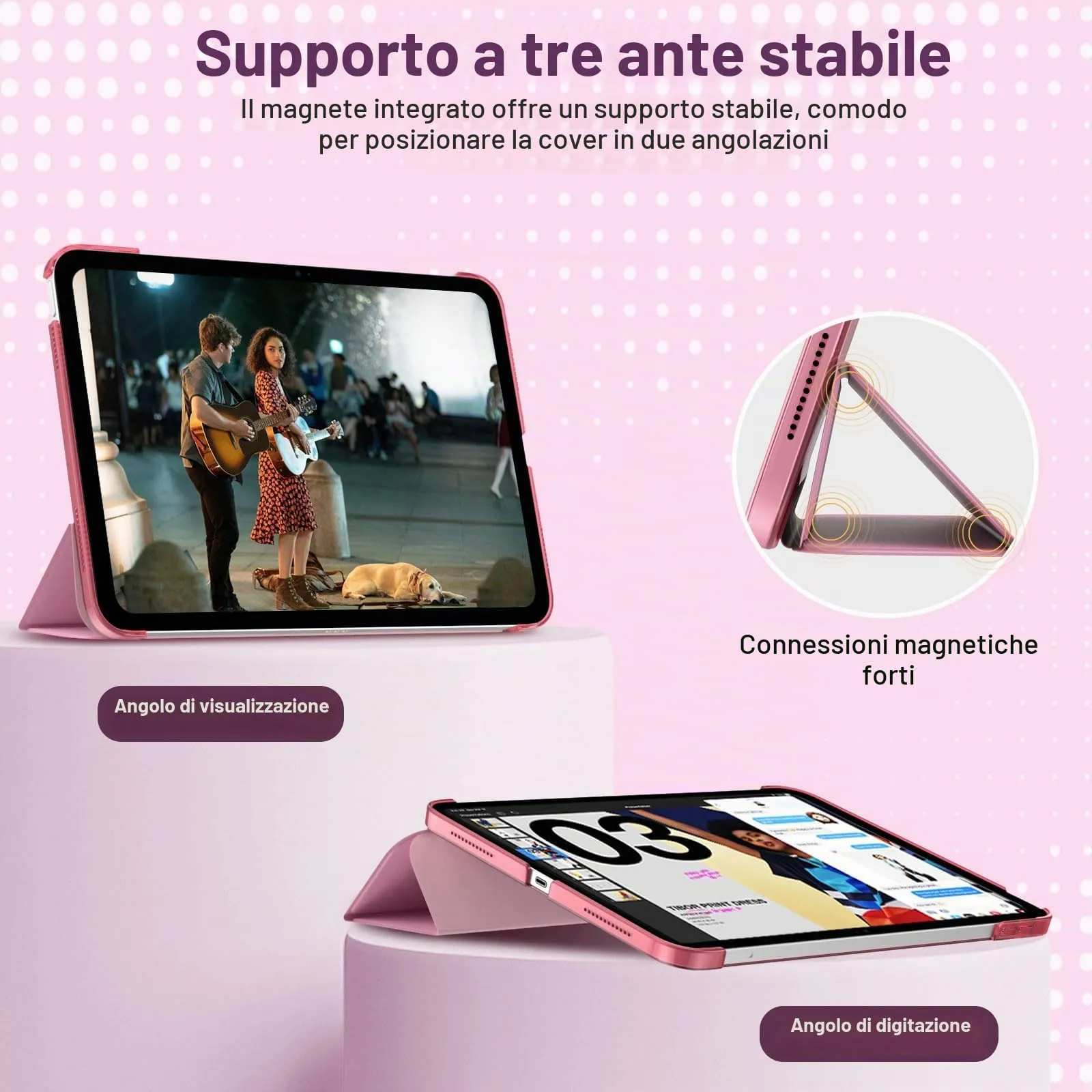 TiMOVO Cover per iPad 11ª Gen 11" / iPad 10ª Gen 10,9", Rosa Fondente - immagine 4