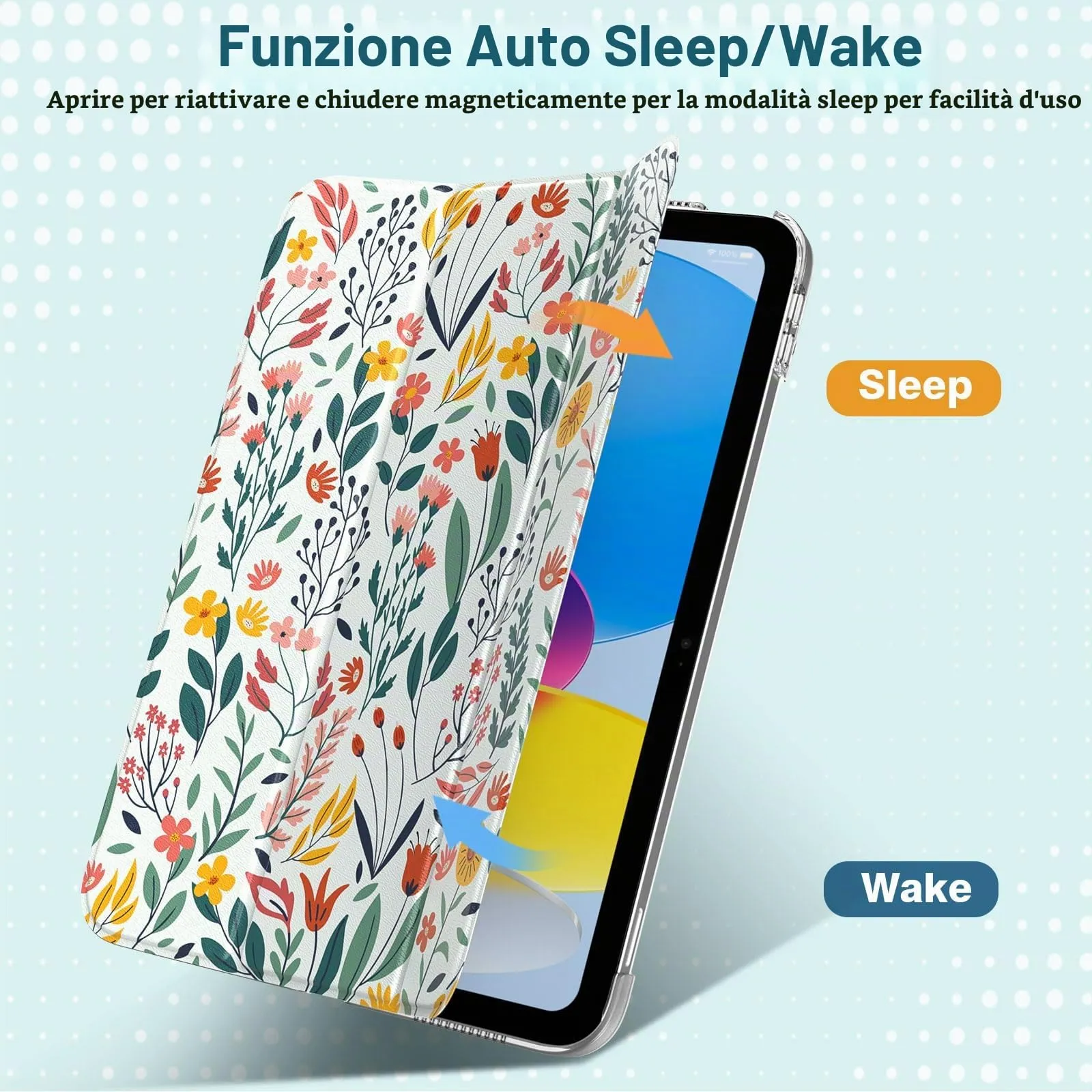 TiMOVO Cover per iPad 11ª Generazione 11" (A16) e iPad 10ª Generazione 10,9", Fiori - immagine 8