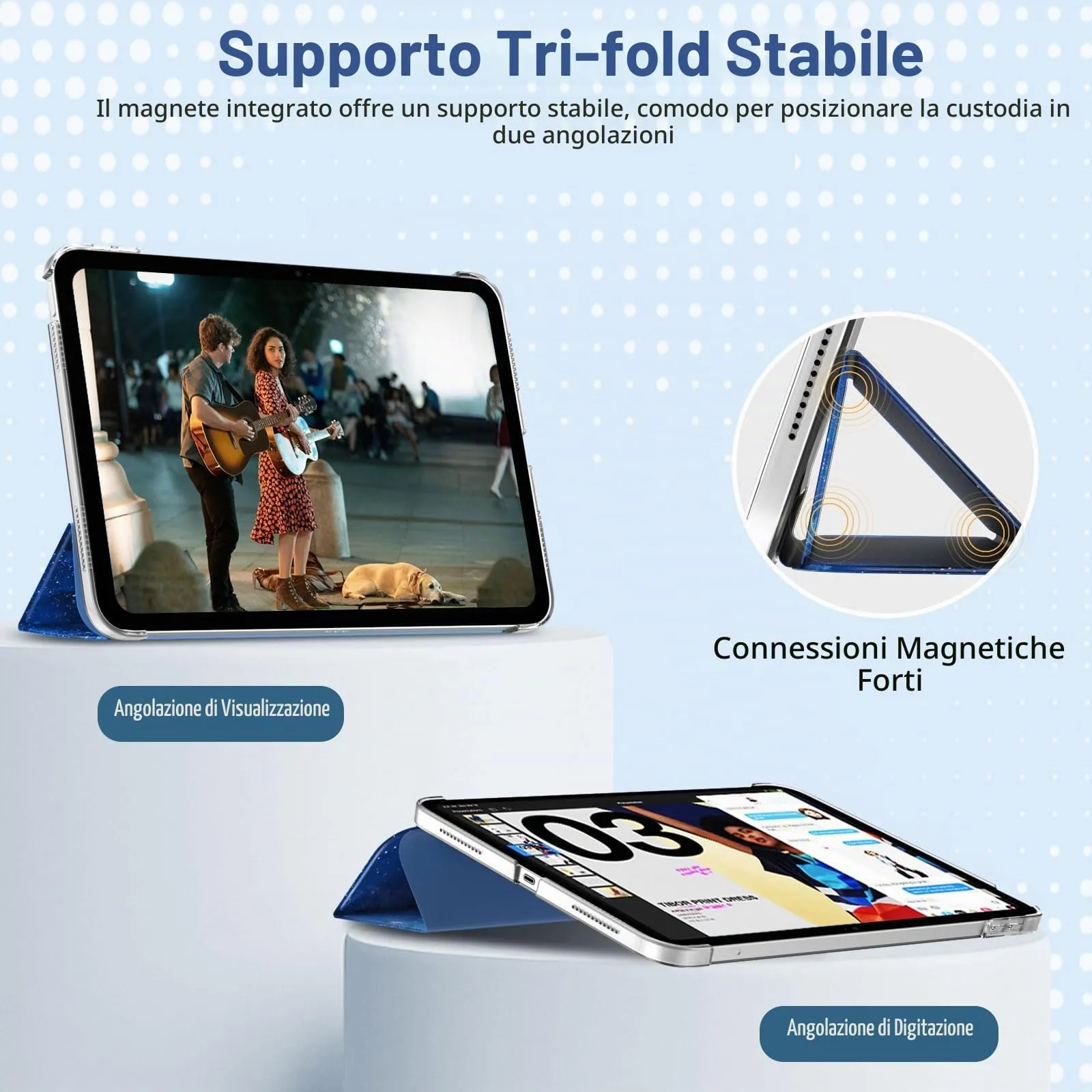 TiMOVO Cover for iPad A16 11" and iPad 10th Gen 10.9", CieloStellatoBlu - immagine 5