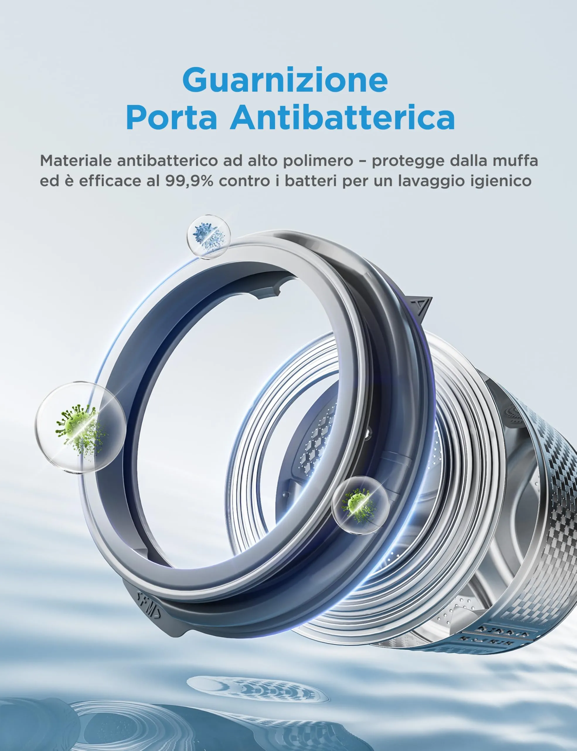 Midea Lavatrice 10 kg Classe A-10% 1400 Giri Silent Inverter Motor MFV3EW100BA10 - immagine 9