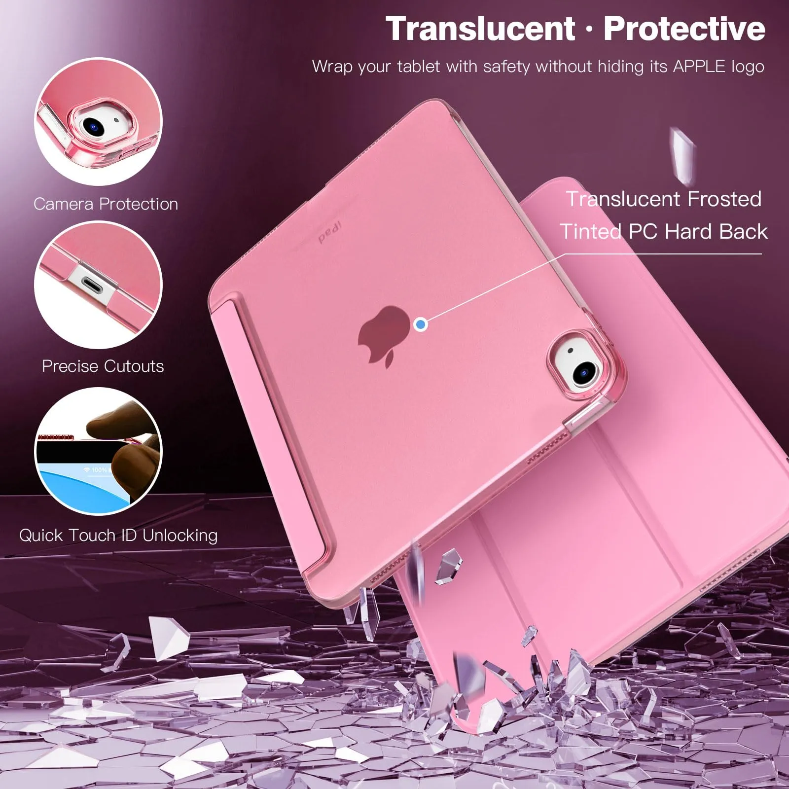 TiMOVO Cover per iPad 11a Generazione 11" (2025) e iPad 10 Generazione 10,9" (2022), Fiore Rosa - immagine 4