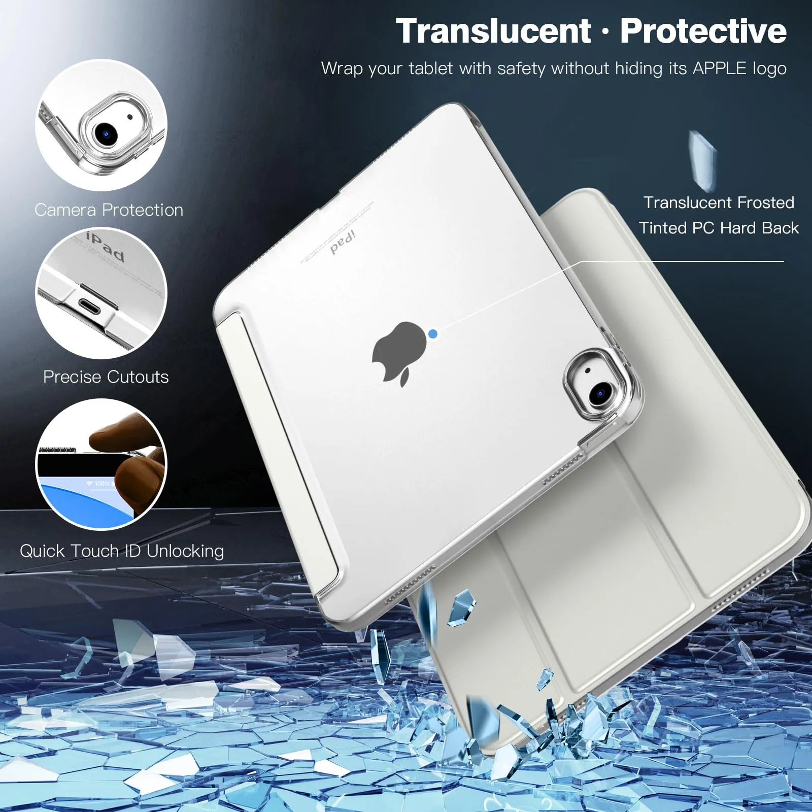 TiMOVO Cover per iPad 11" (A16) e iPad 10 Generazione 10,9", Grigio Albicocca - immagine 4