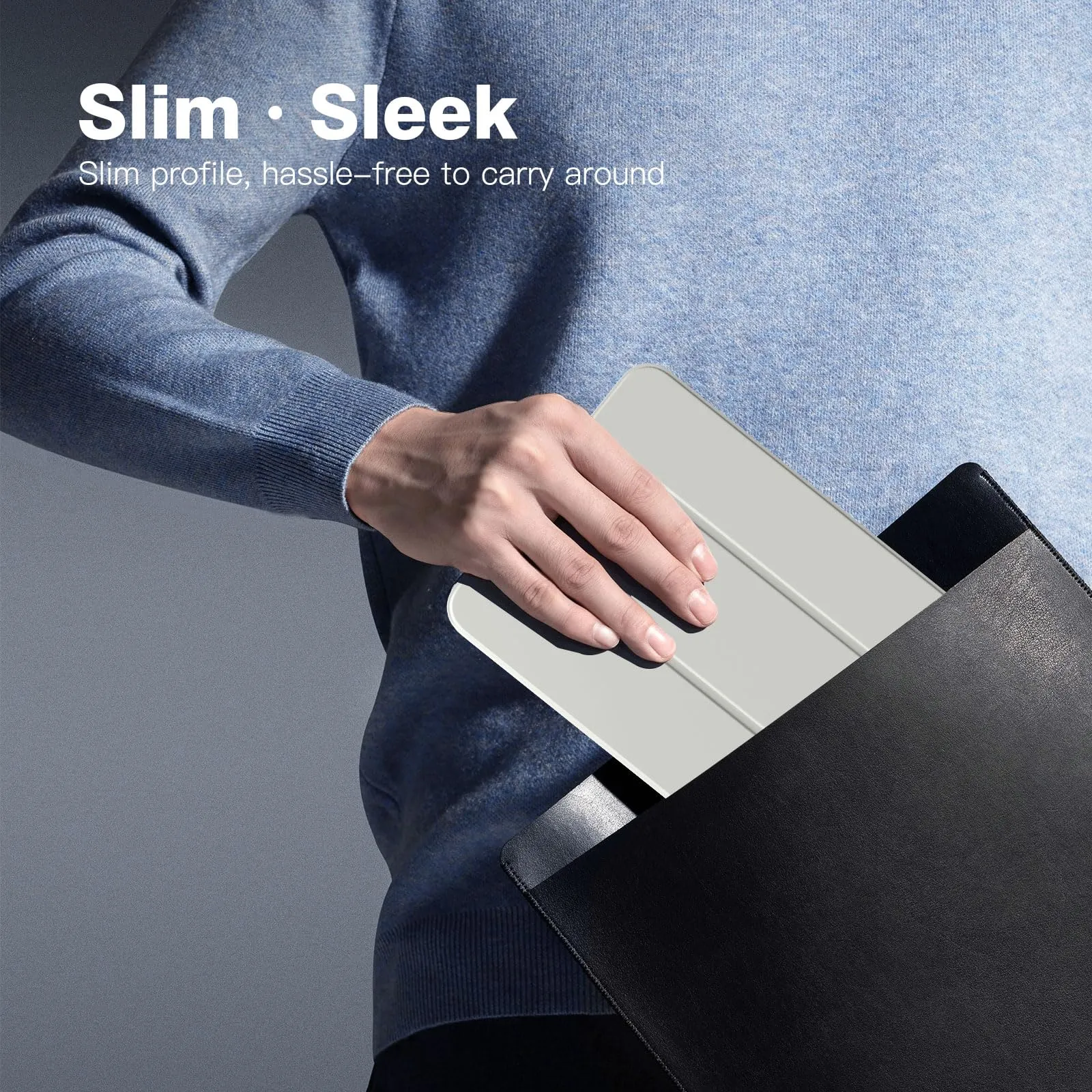 TiMOVO Cover per iPad 11" (A16) e iPad 10 Generazione 10,9", Grigio Albicocca - immagine 6