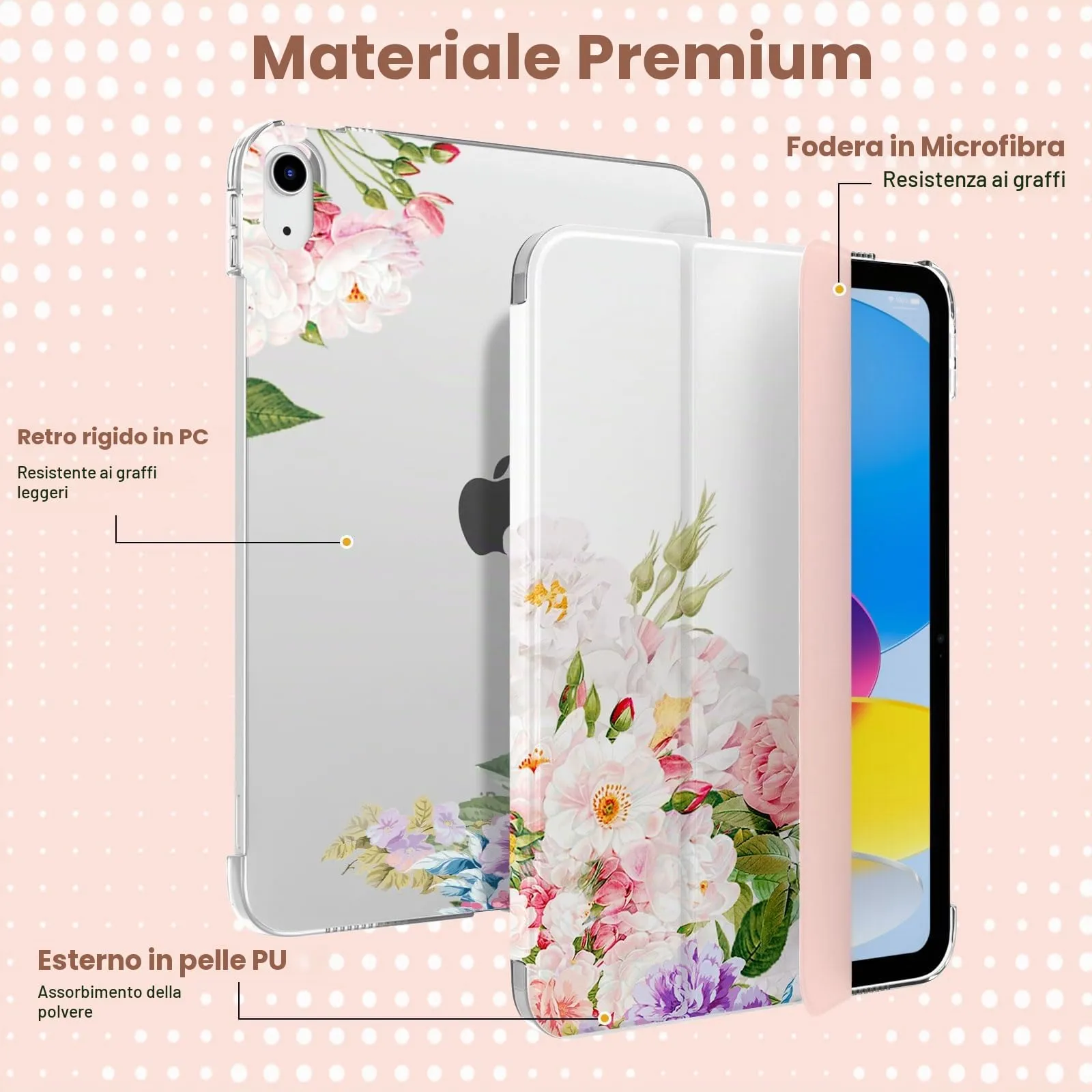 TiMOVO Cover for iPad 11th Gen 11" (A16) and iPad 10th Gen 10.9", Bouquet Rigoglioso - immagine 3