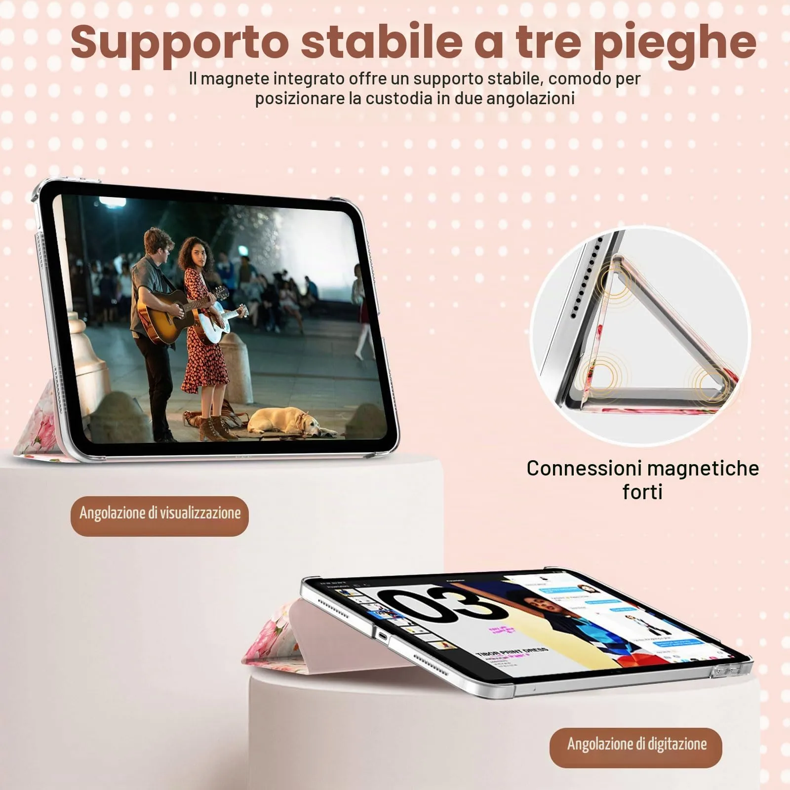 TiMOVO Cover for iPad 11th Gen 11" (A16) and iPad 10th Gen 10.9", Bouquet Rigoglioso - immagine 4