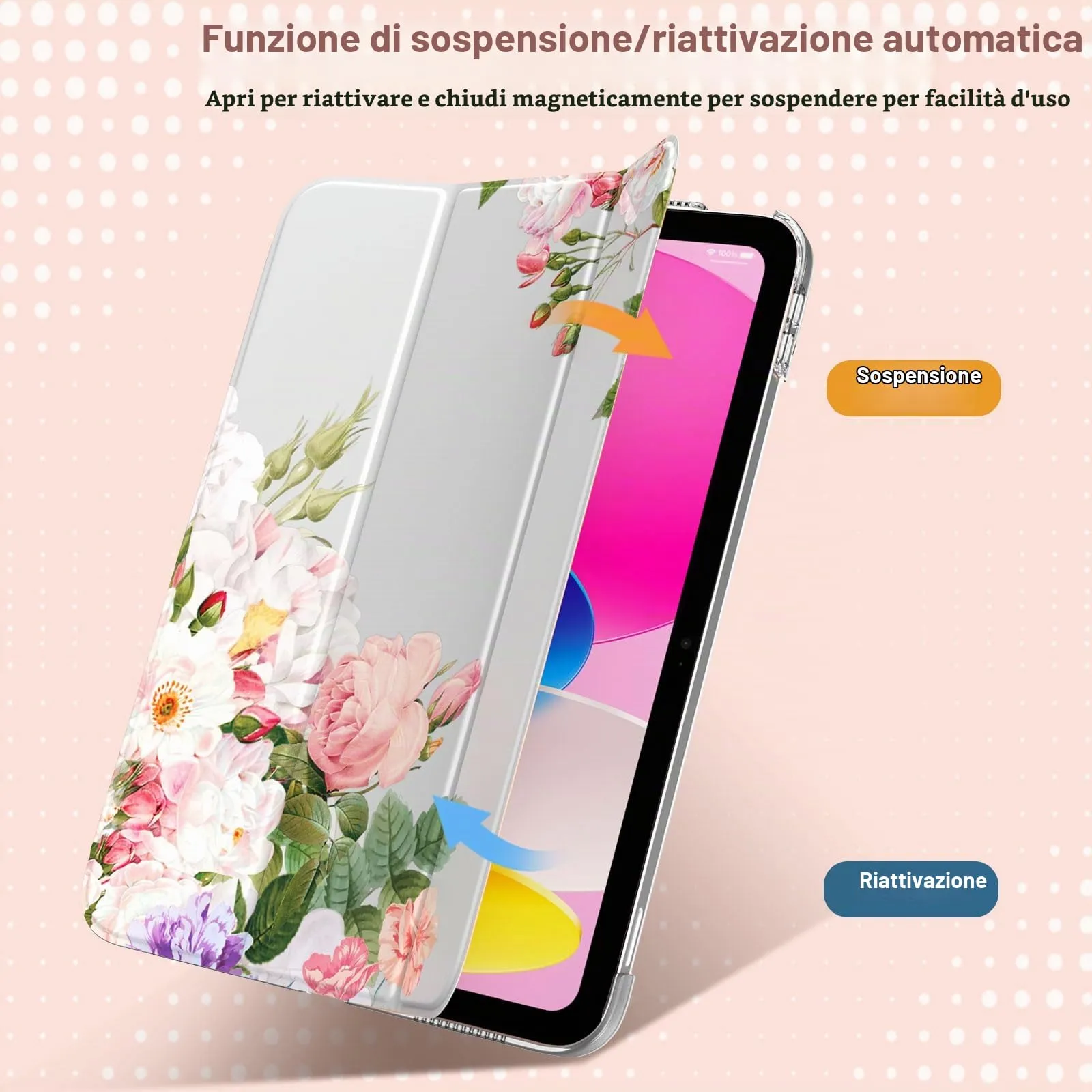 TiMOVO Cover for iPad 11th Gen 11" (A16) and iPad 10th Gen 10.9", Bouquet Rigoglioso - immagine 8