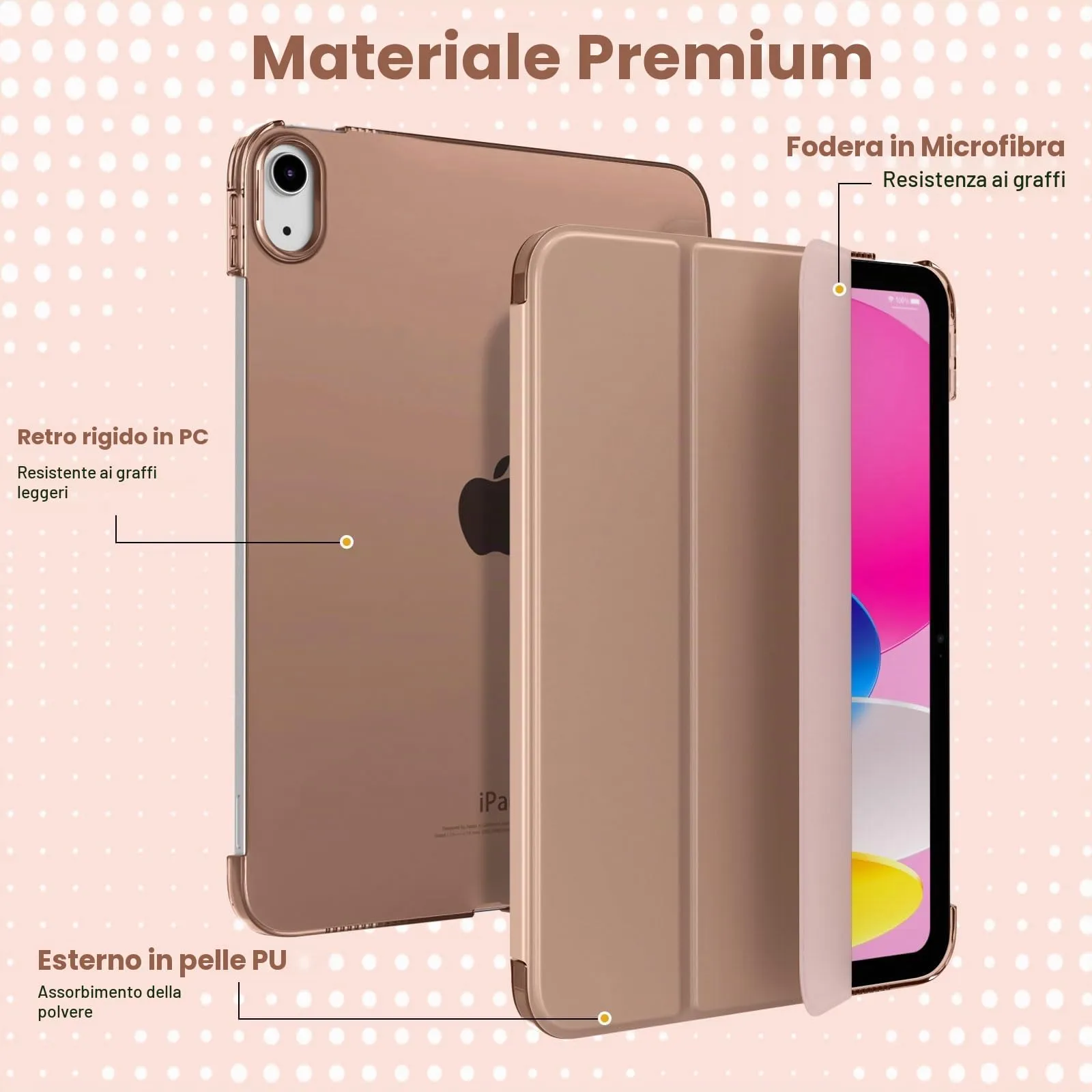 TiMOVO Case for iPad 11th Gen 11" (A3354 A3355 A3356) and iPad 10th Gen 10.9" (A2696 A2757 A2777 A3162), Latte Caffè - immagine 3
