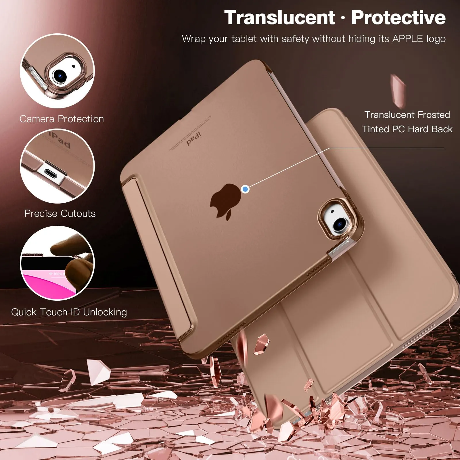 TiMOVO Case for iPad 11th Gen 11" (A3354 A3355 A3356) and iPad 10th Gen 10.9" (A2696 A2757 A2777 A3162), Latte Caffè - immagine 4