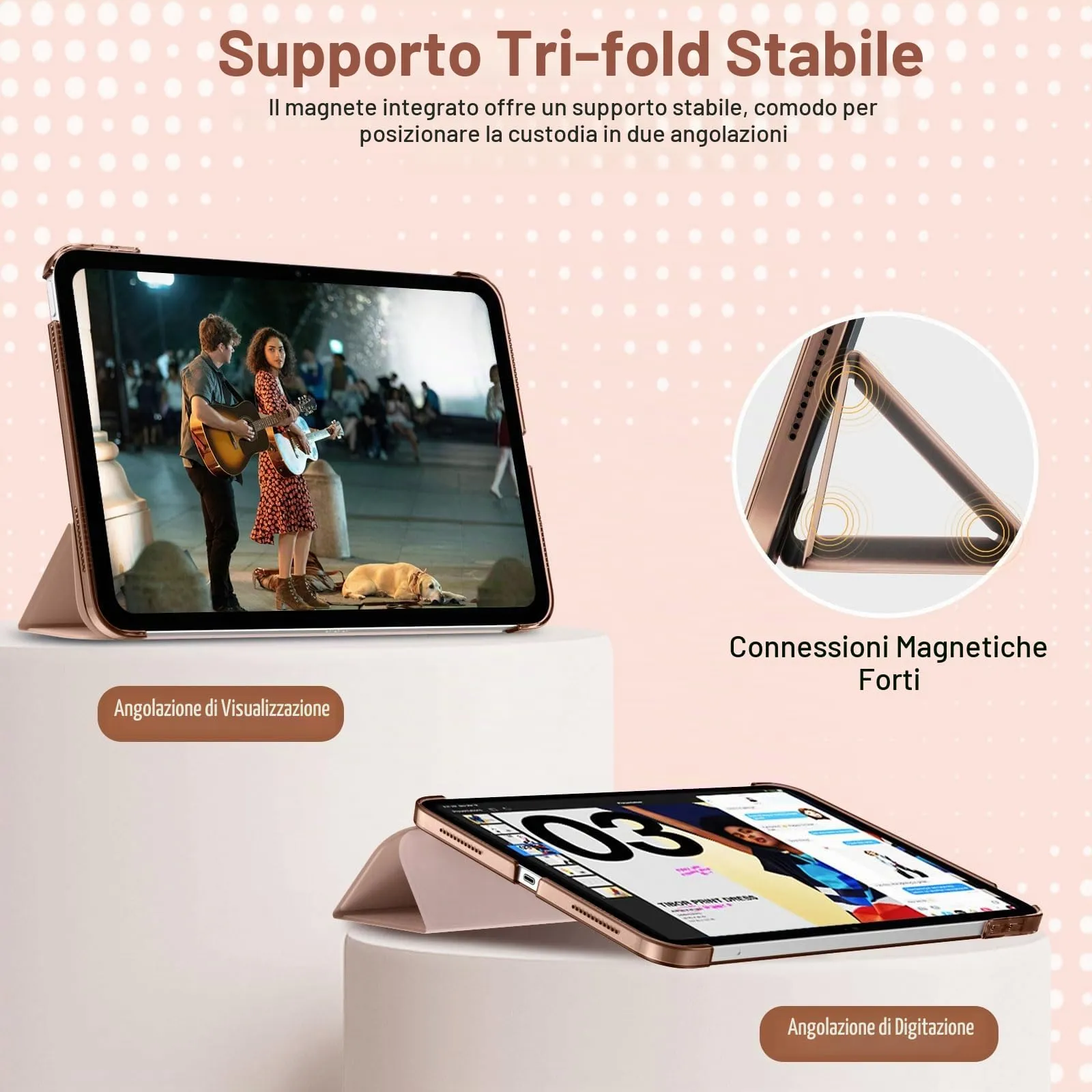 TiMOVO Case for iPad 11th Gen 11" (A3354 A3355 A3356) and iPad 10th Gen 10.9" (A2696 A2757 A2777 A3162), Latte Caffè - immagine 5